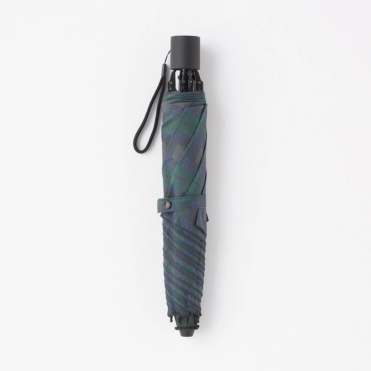 2 Way Foldable Umbrella - Dark Green Check - Image 8