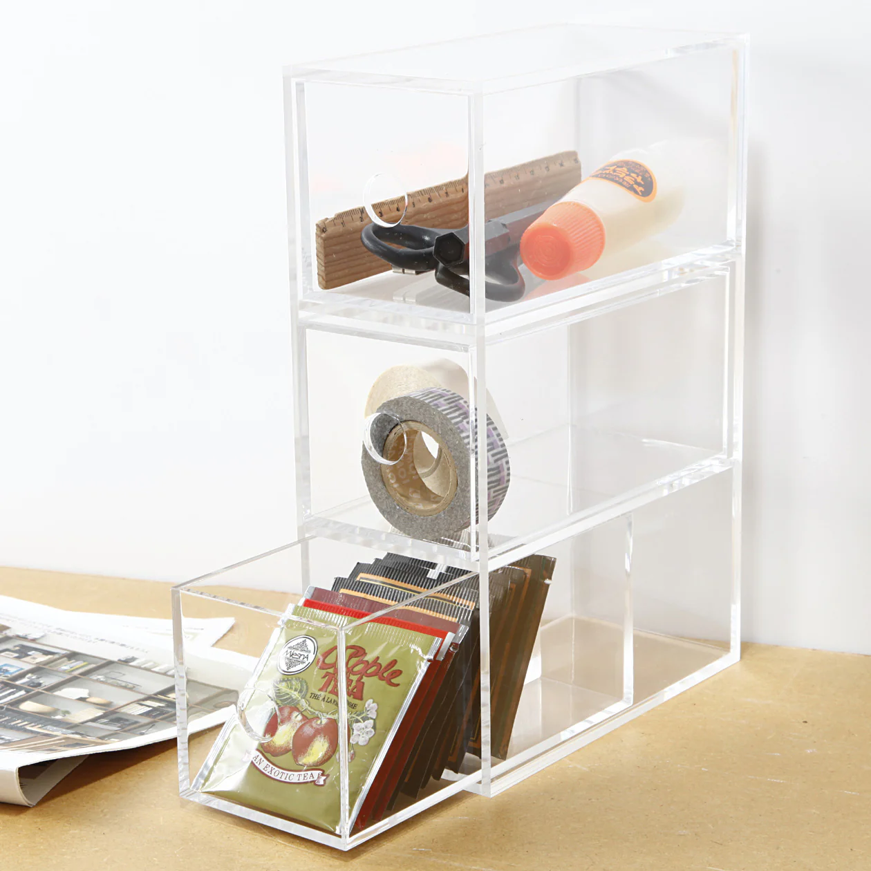 Acrylic Storage 3 Drawers Cubby - Image 2