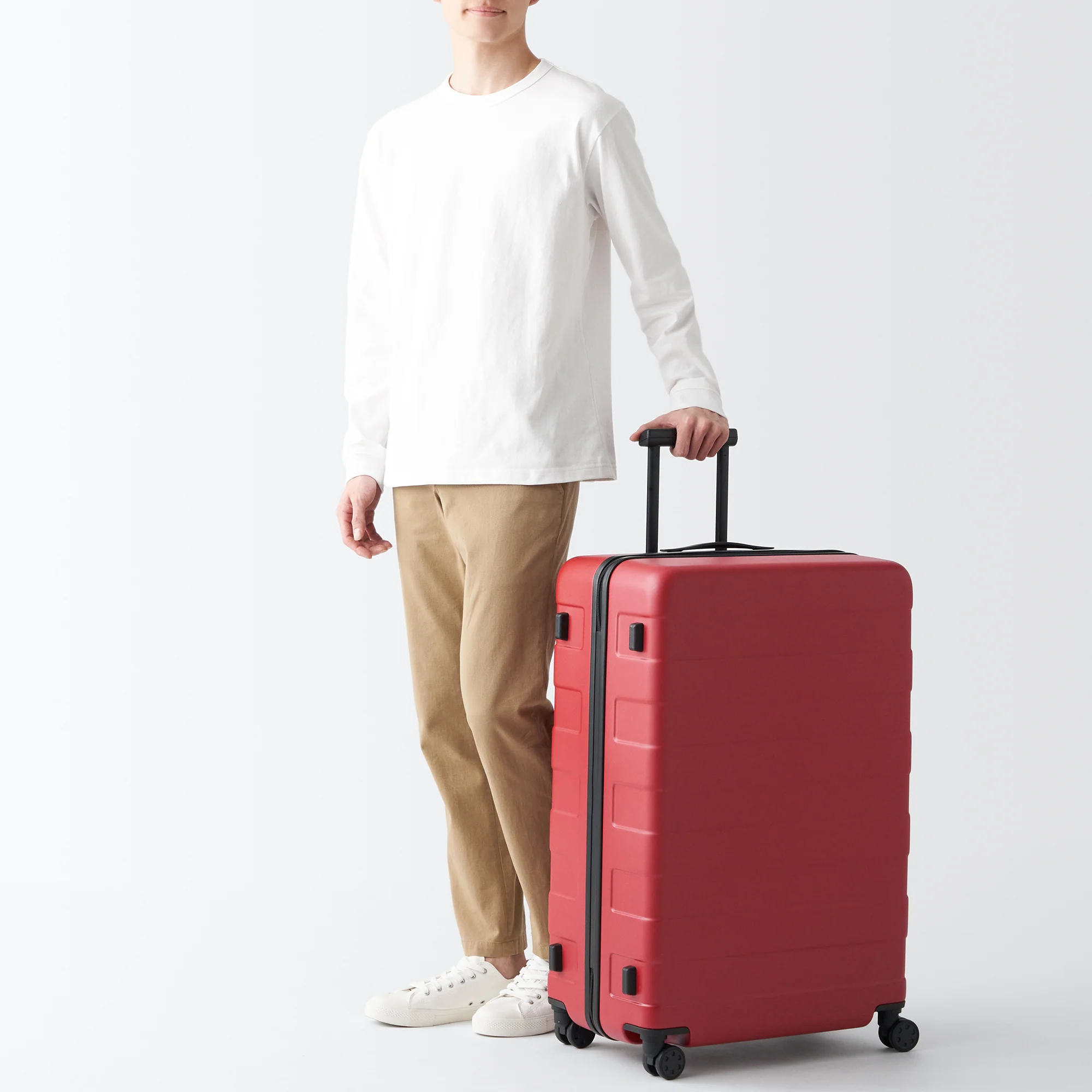 Adjustable Handle Hard Shell Suitcase 105L - Red | Check-In - Image 3