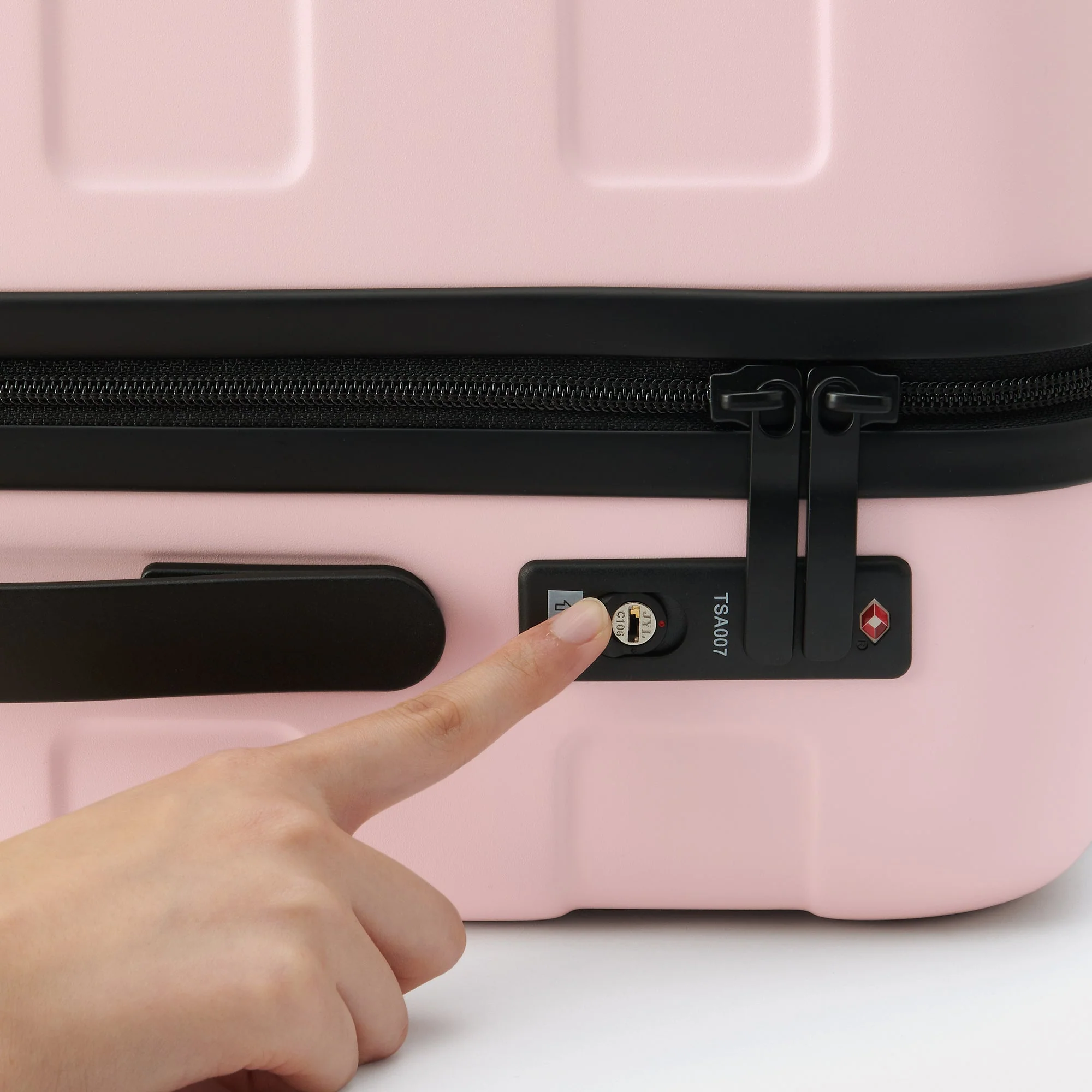 Adjustable Handle Hard Shell Suitcase 36L - Light Pink | Carry-On - Image 14