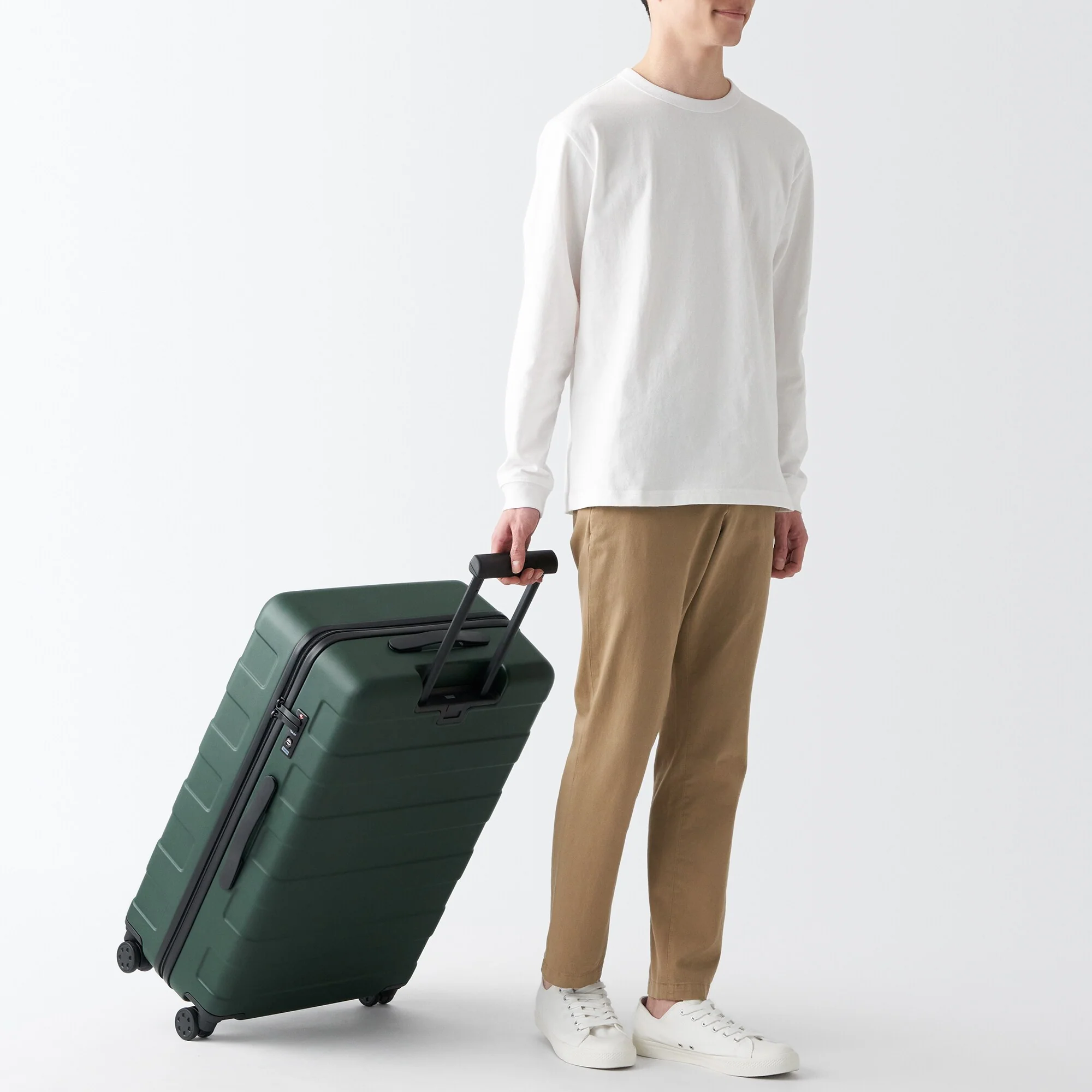 Adjustable Handle Hard Shell Suitcase 75L - Khaki Green | Check-In - Image 17