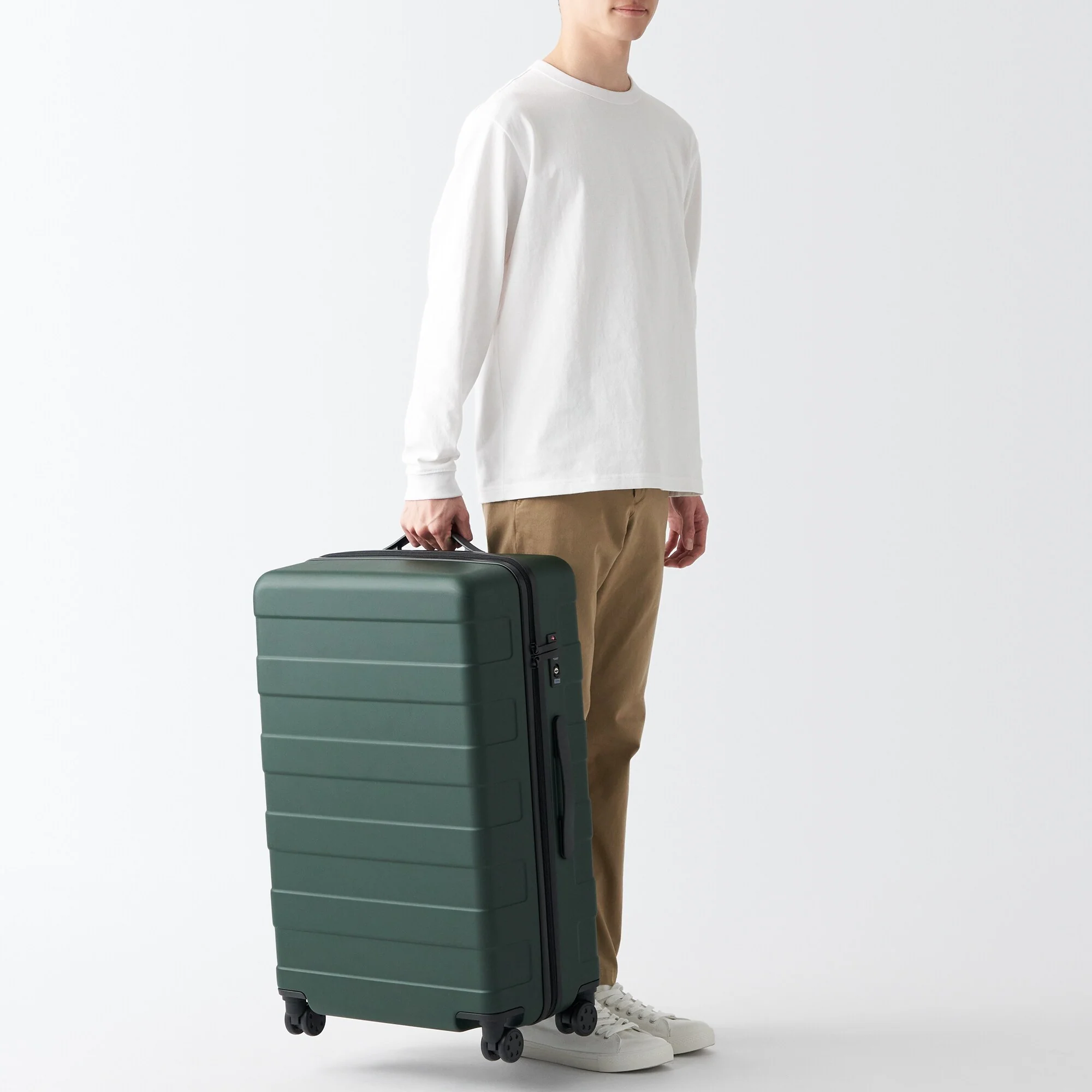 Adjustable Handle Hard Shell Suitcase 75L - Khaki Green | Check-In - Image 18