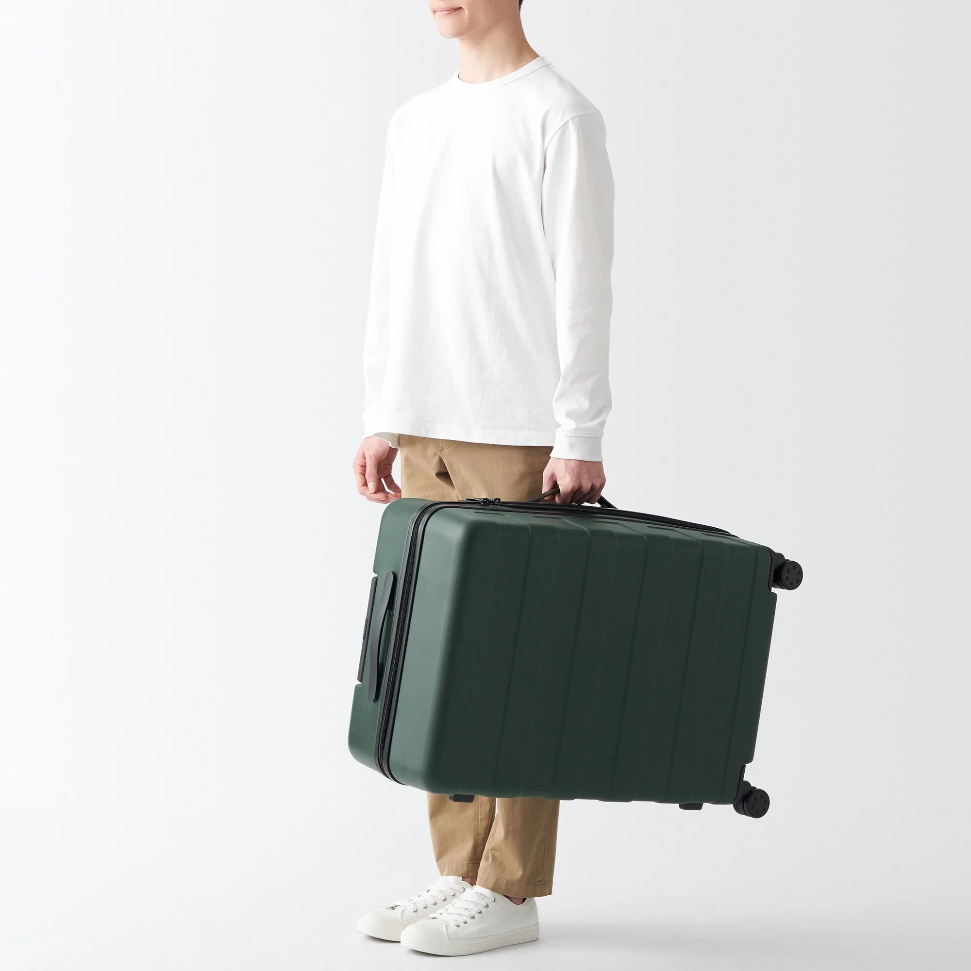Adjustable Handle Hard Shell Suitcase 75L - Khaki Green | Check-In - Image 19