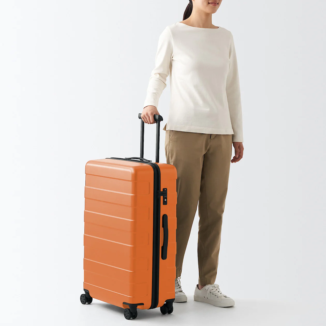 Adjustable Handle Hard Shell  Suitcase 75L - Smoky Orange | Check-In - Image 6