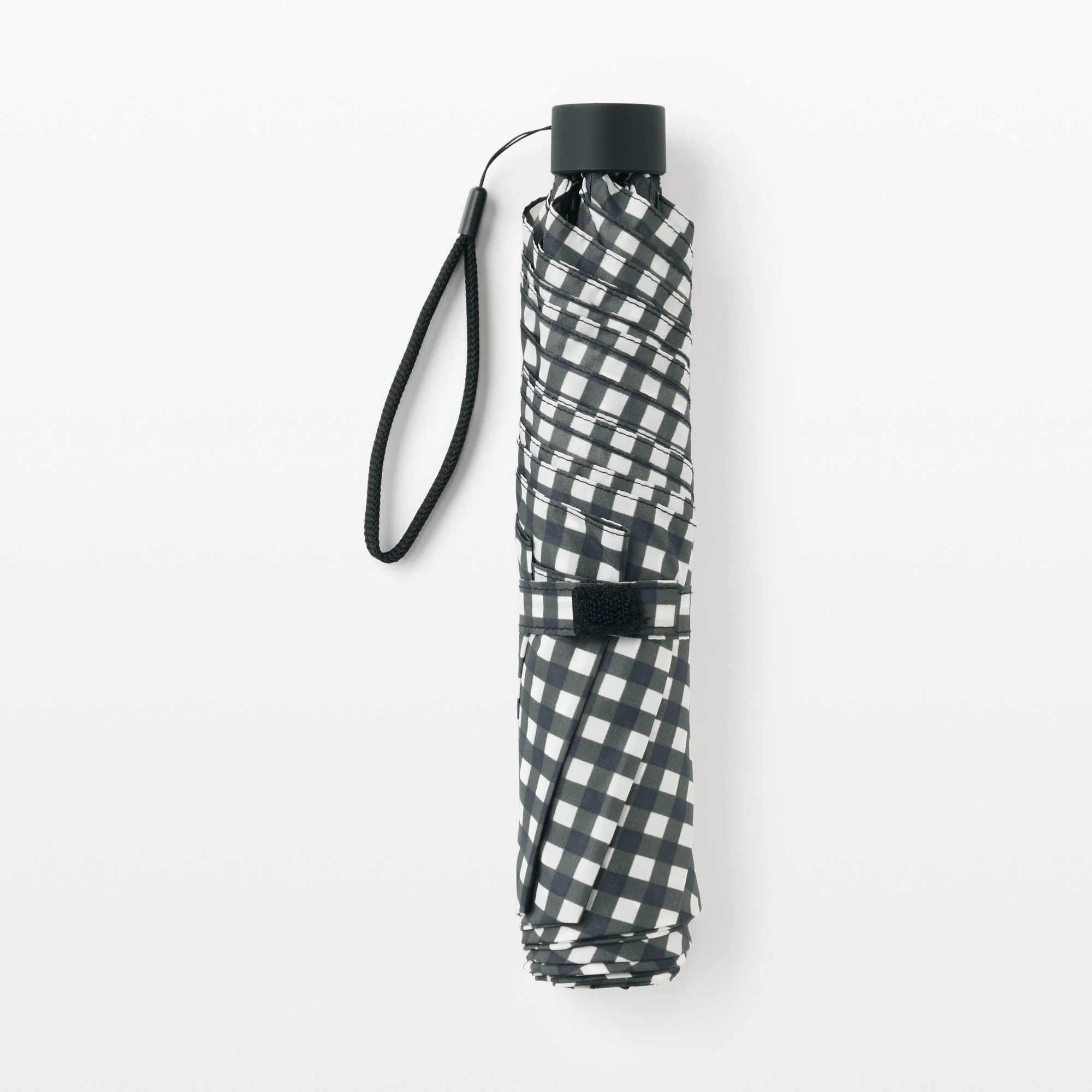 All-Weather Foldable Umbrella Black Check - Image 8