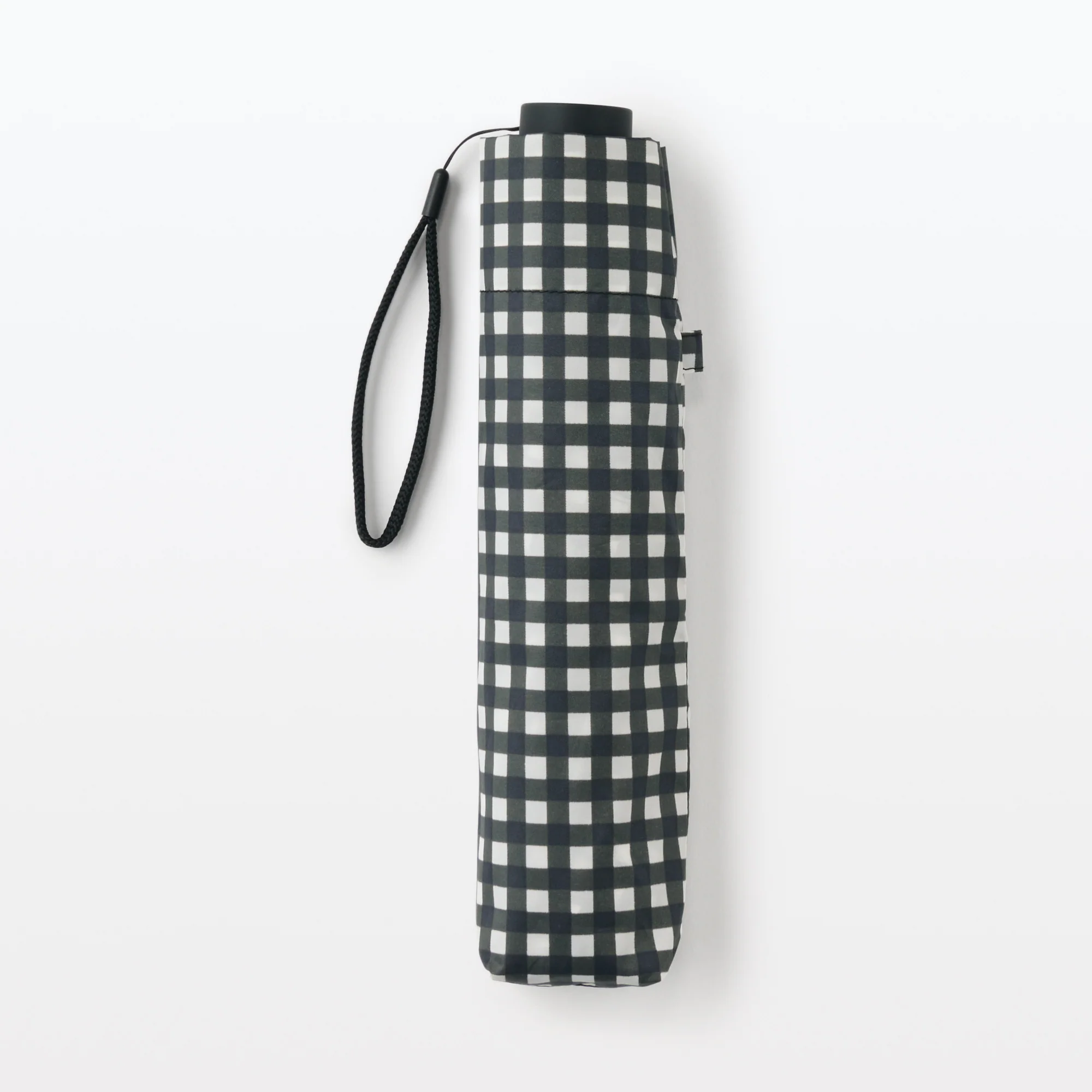 All-Weather Foldable Umbrella Black Check