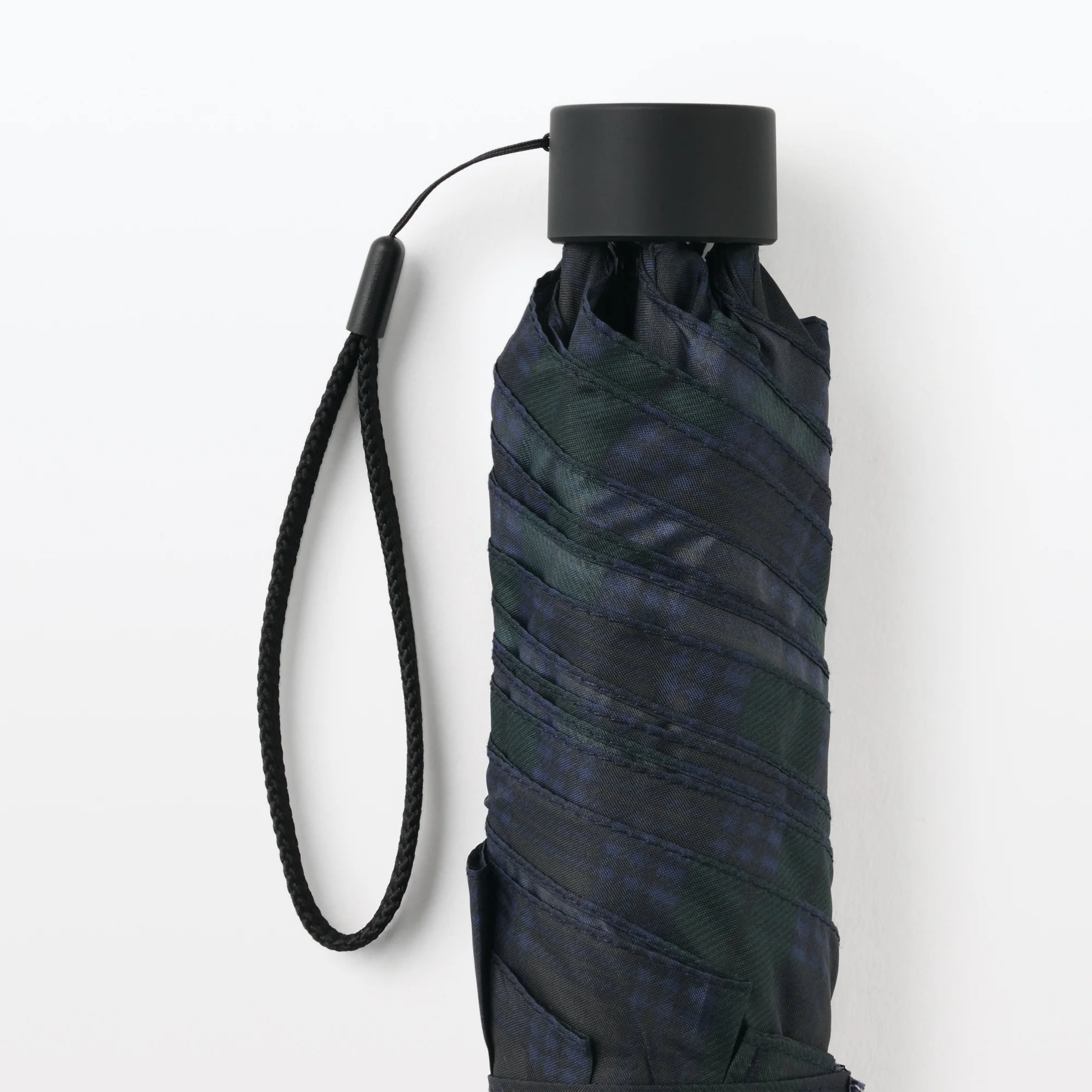 All-Weather Foldable Umbrella Dark Green Check - Image 4
