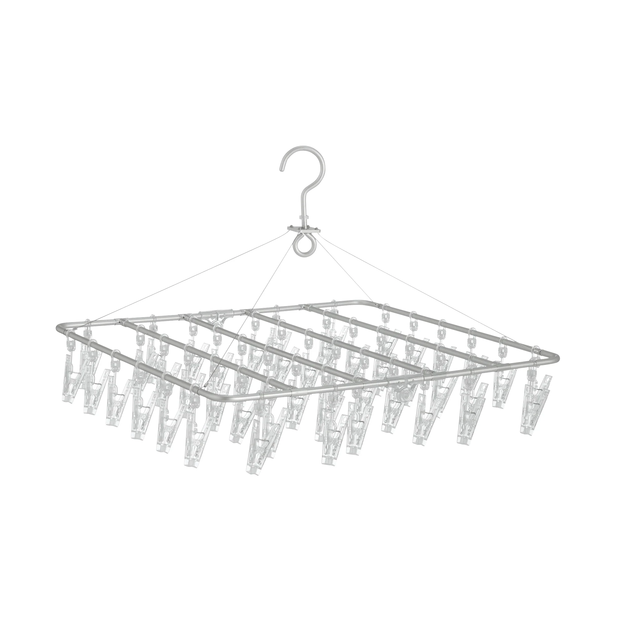 Aluminum Square Hanger with Pegs M 49x45cm