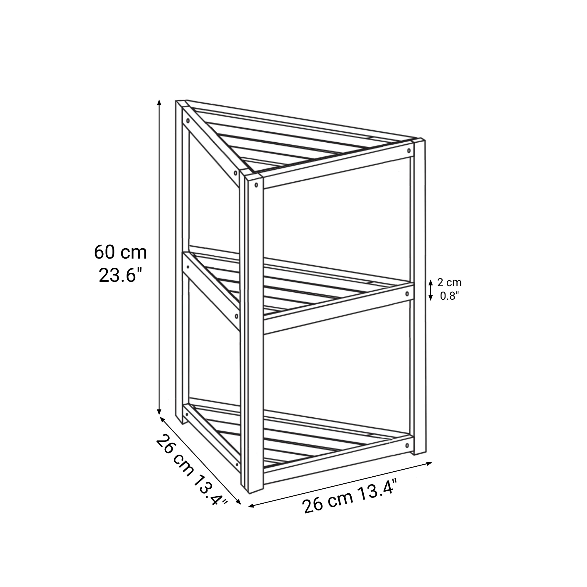 Bamboo Corner Rack 3 Tiers - Image 5