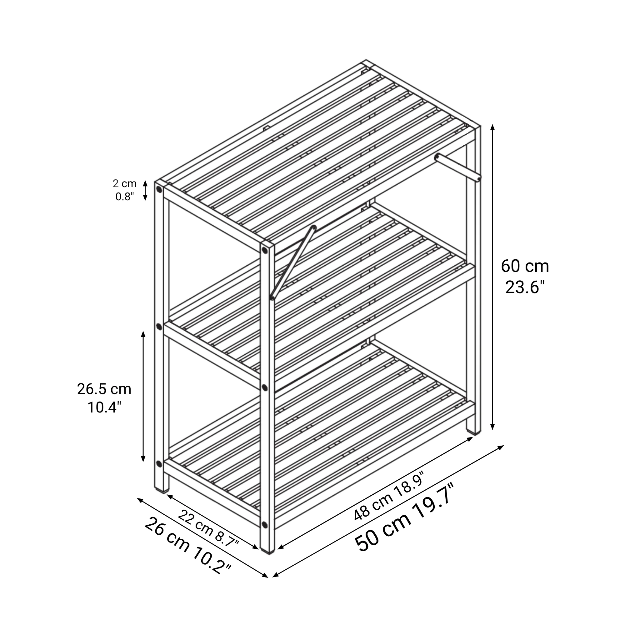 Bamboo Multi-Purpose Rack 3 Tiers - Image 7