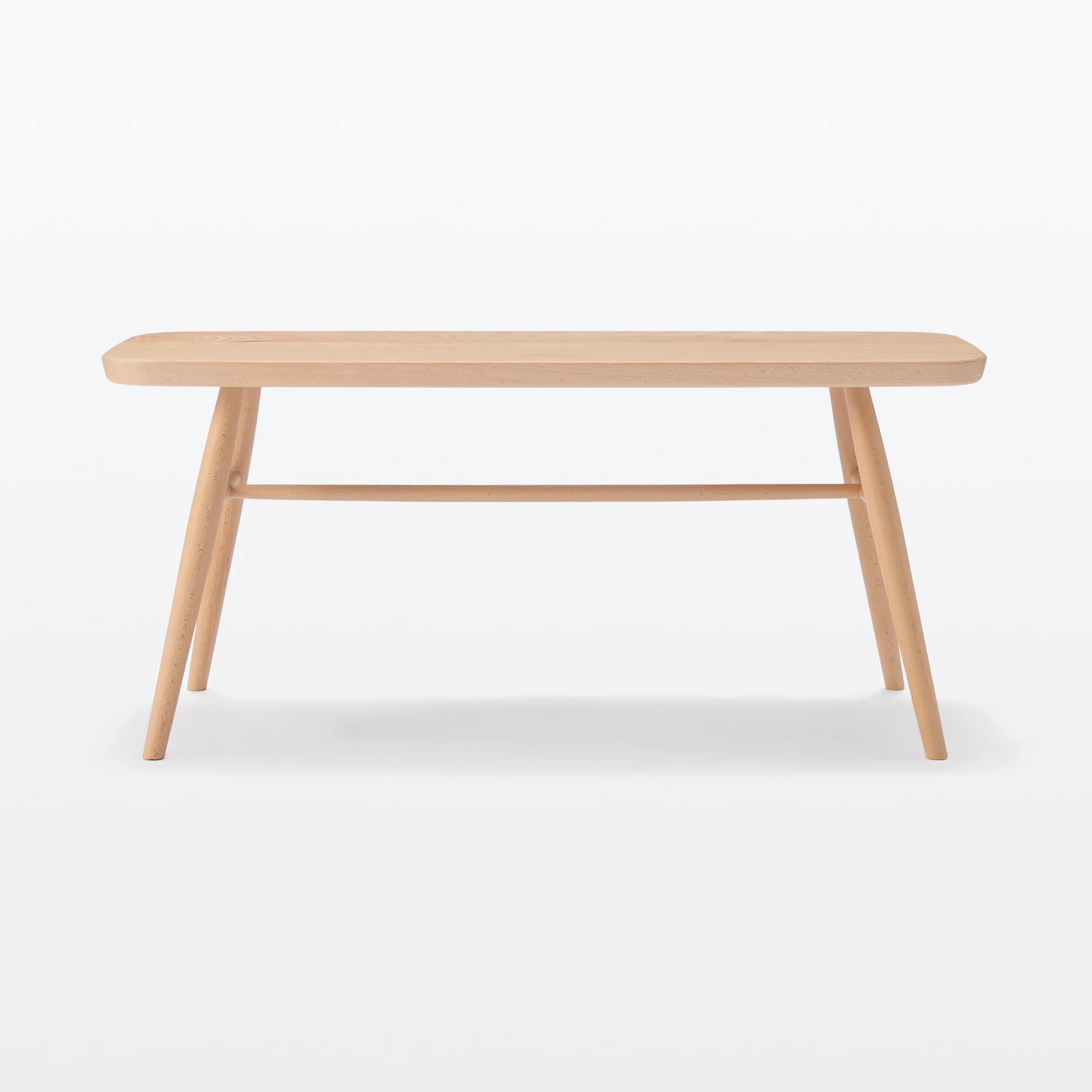 Beech Wood Bench with Round Legs - Image 2