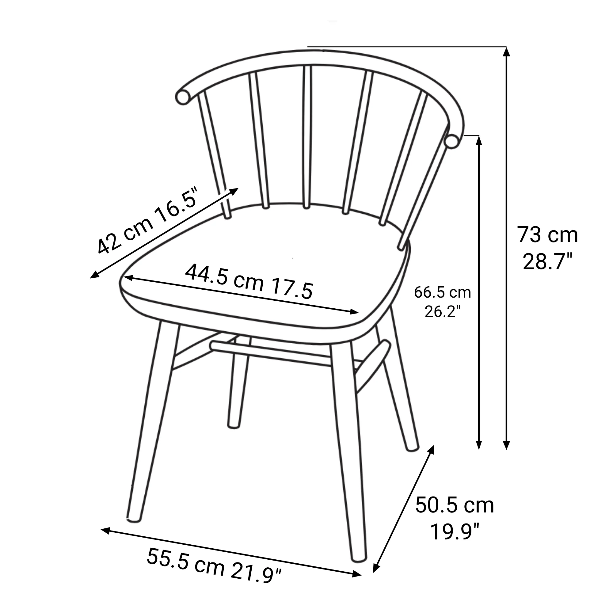 Beech Wood Chair with Round Legs - Image 9