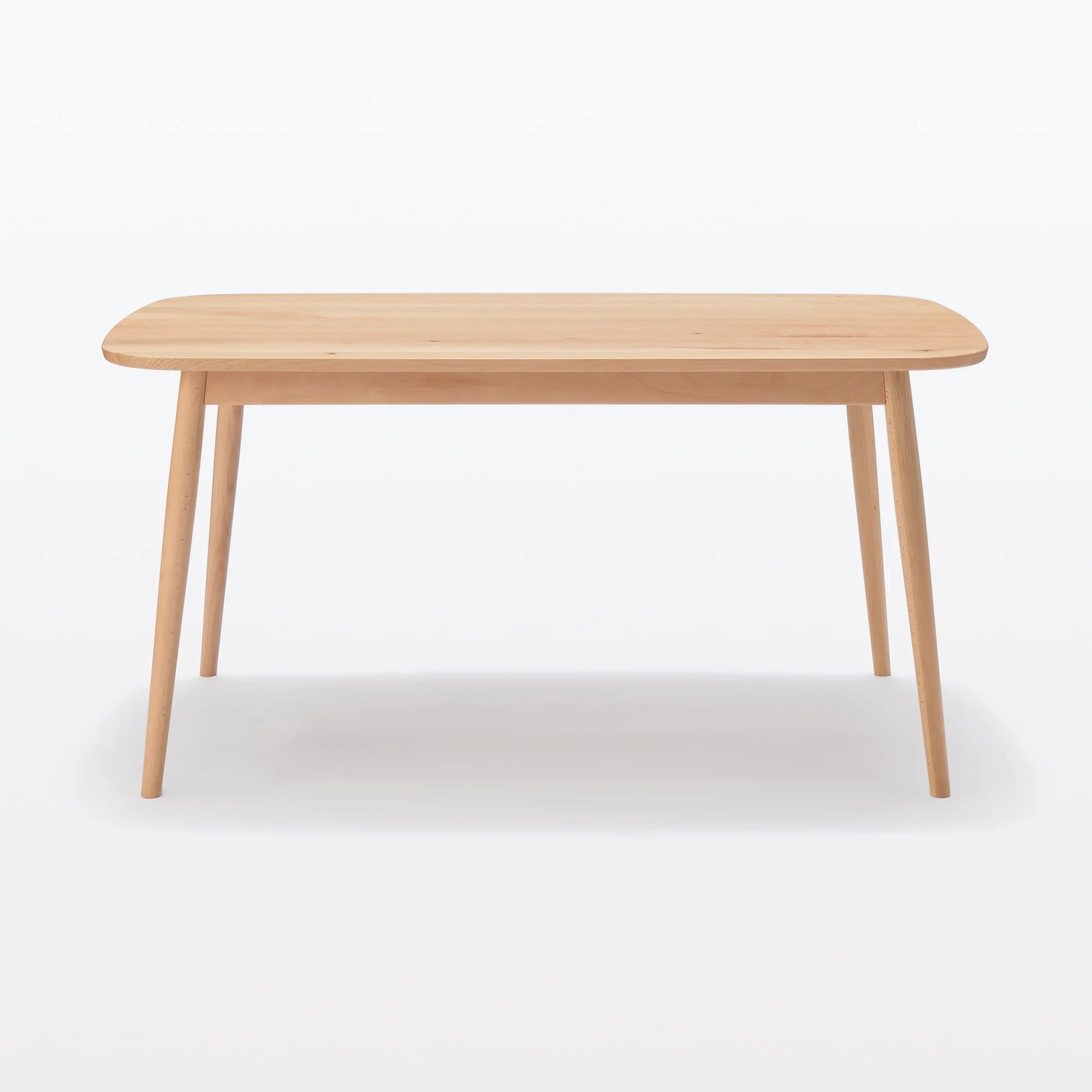 [HD] Beech Wood Table with Round Legs - W 59.1" - Image 2