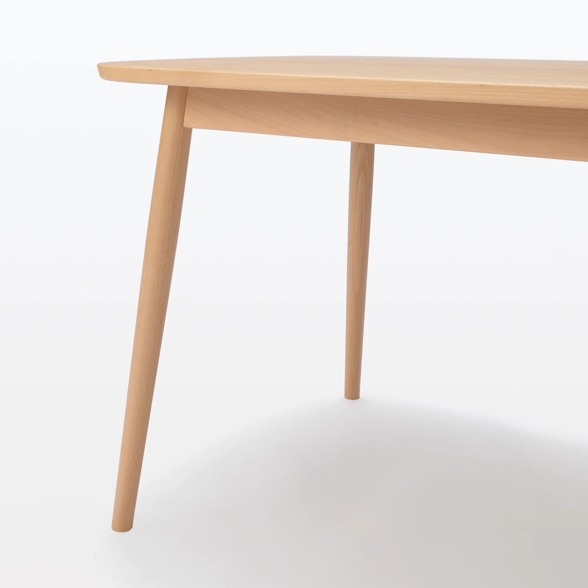 [HD] Beech Wood Table with Round Legs - W 59.1" - Image 5