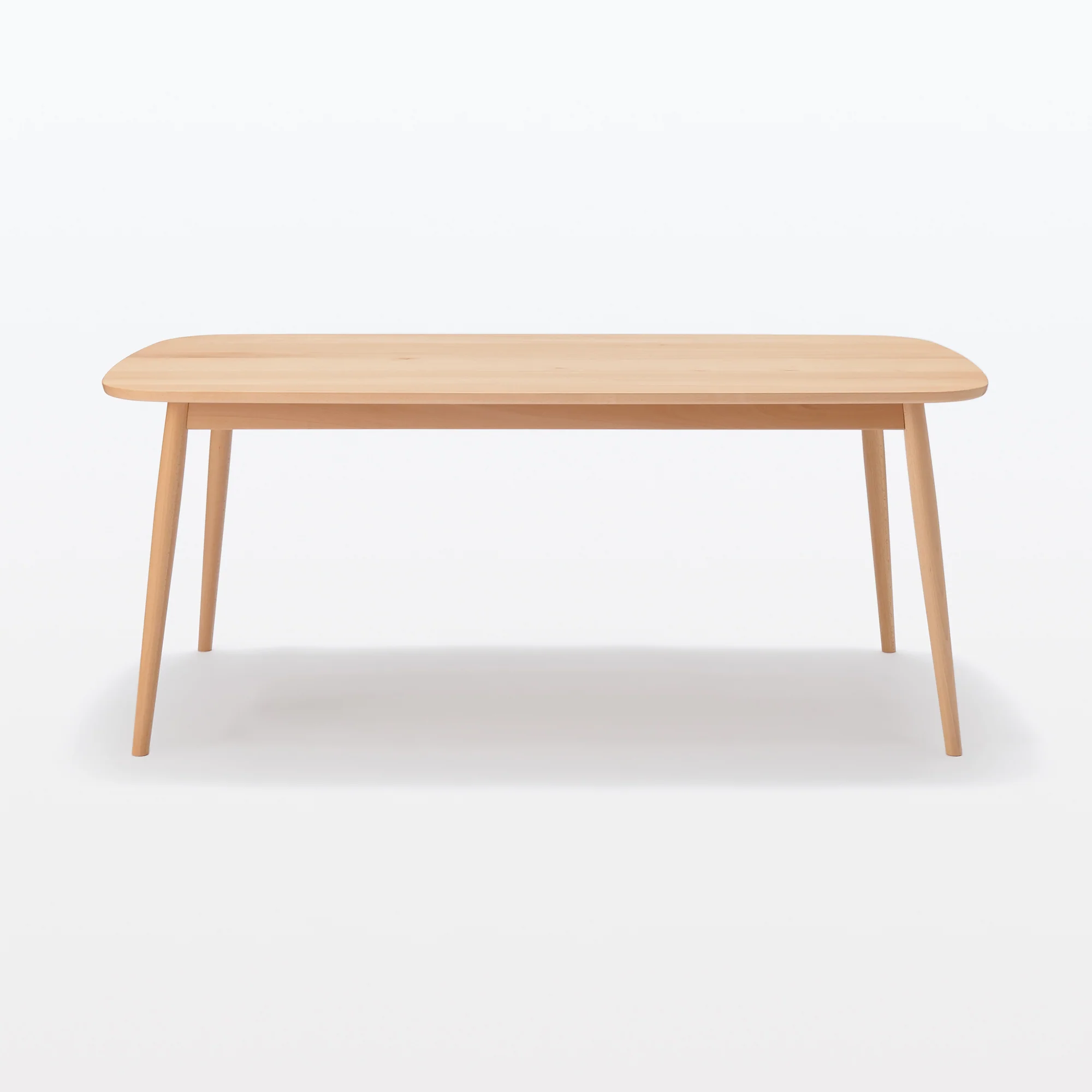 [HD] Beech Wood Table with Round Legs - W 70.9" - Image 2