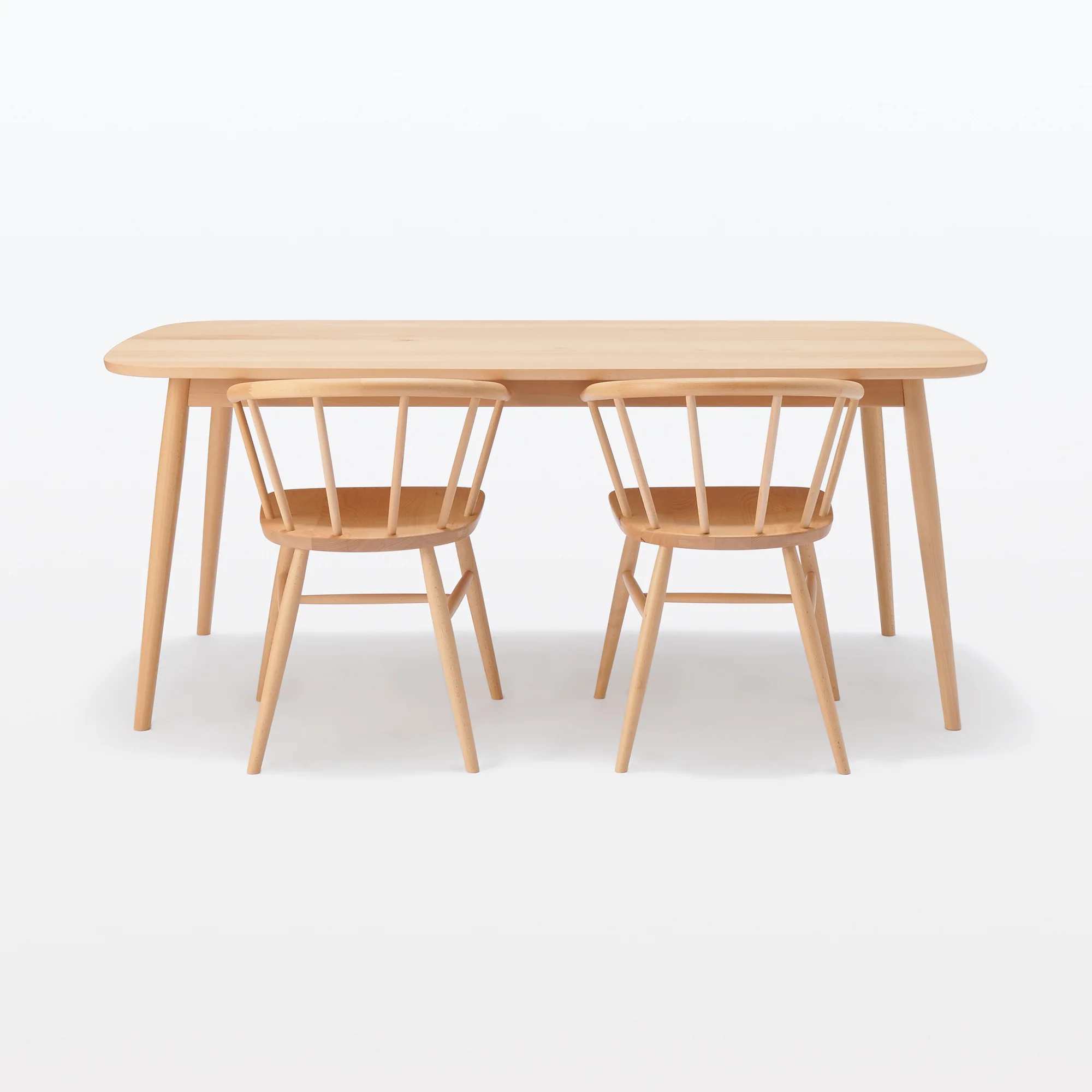[HD] Beech Wood Table with Round Legs - W 70.9" - Image 7