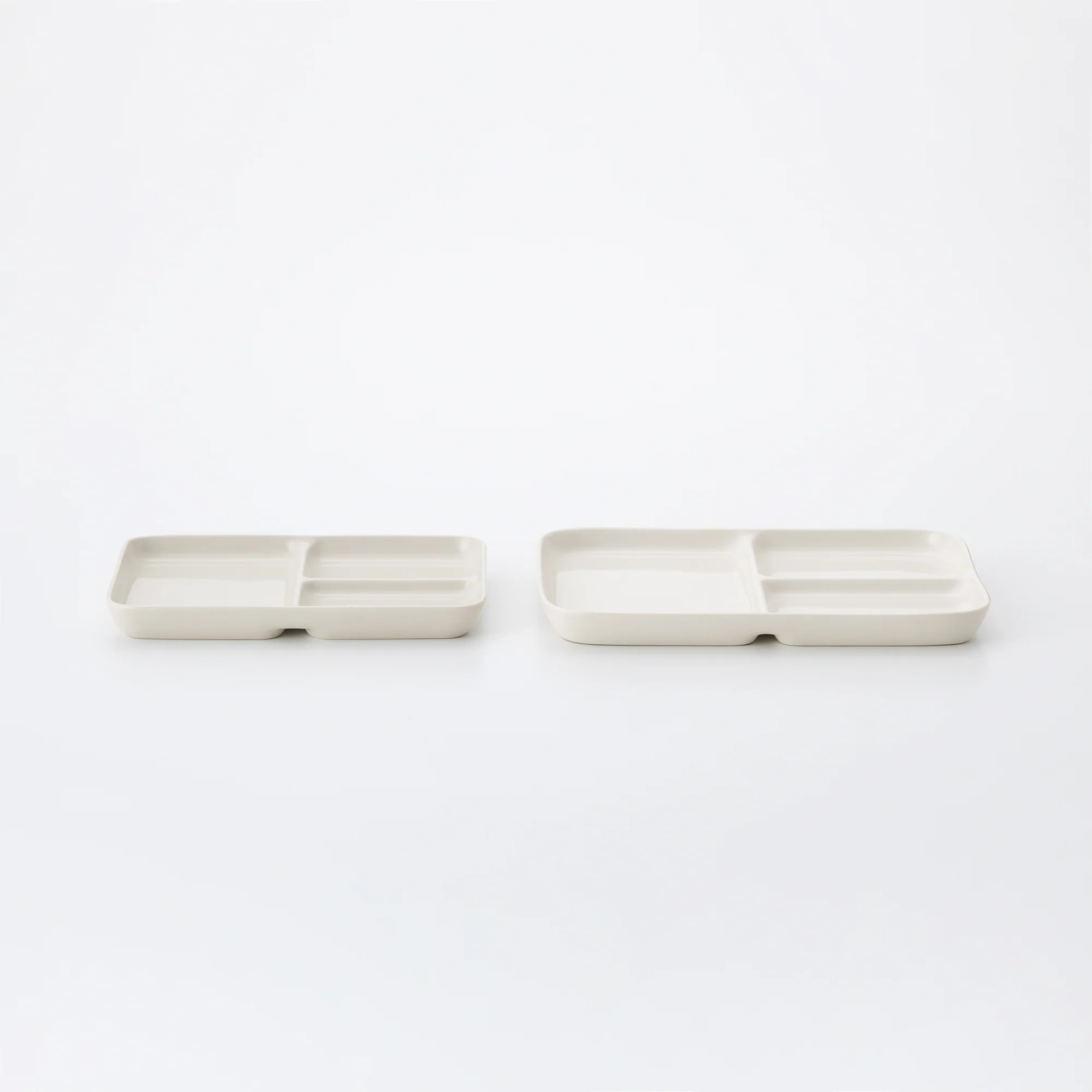 Beige Porcelain Square Plate with Partition - Image 12