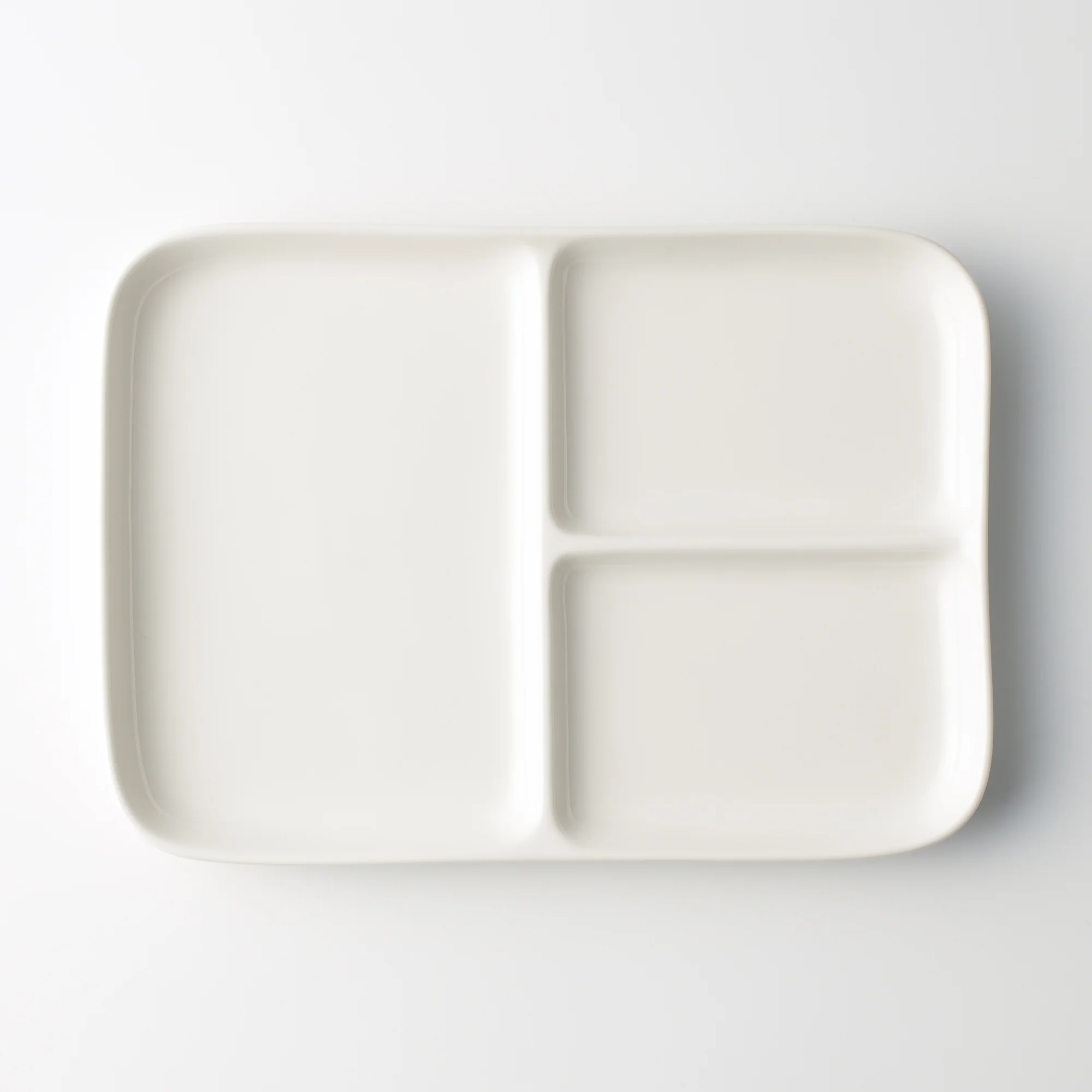 Beige Porcelain Square Plate with Partition - Image 3