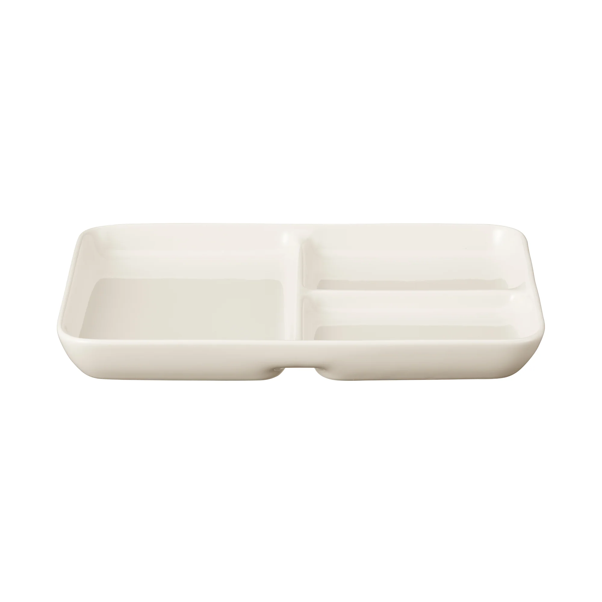 Beige Porcelain Square Plate with Partition - Image 7