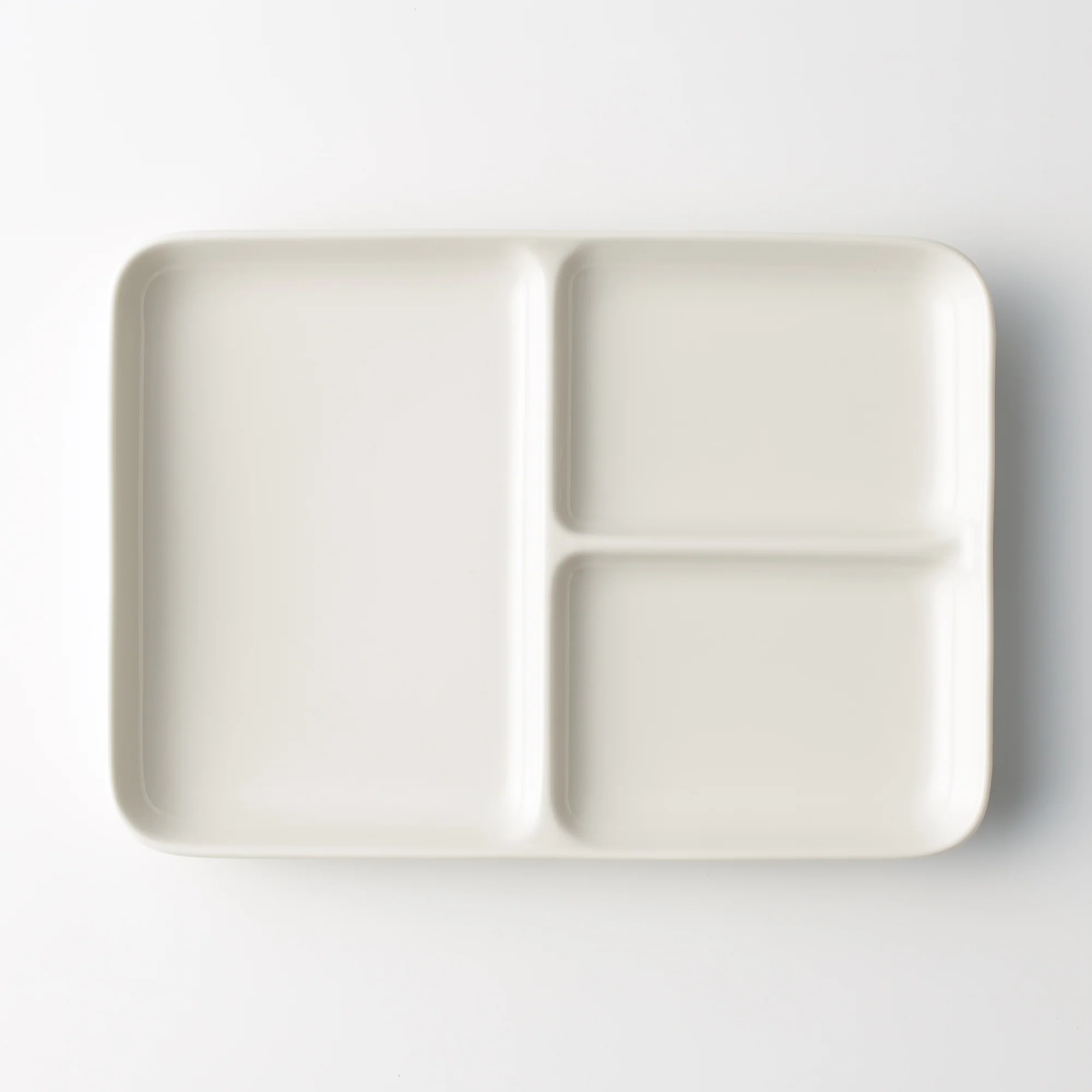 Beige Porcelain Square Plate with Partition - Image 8