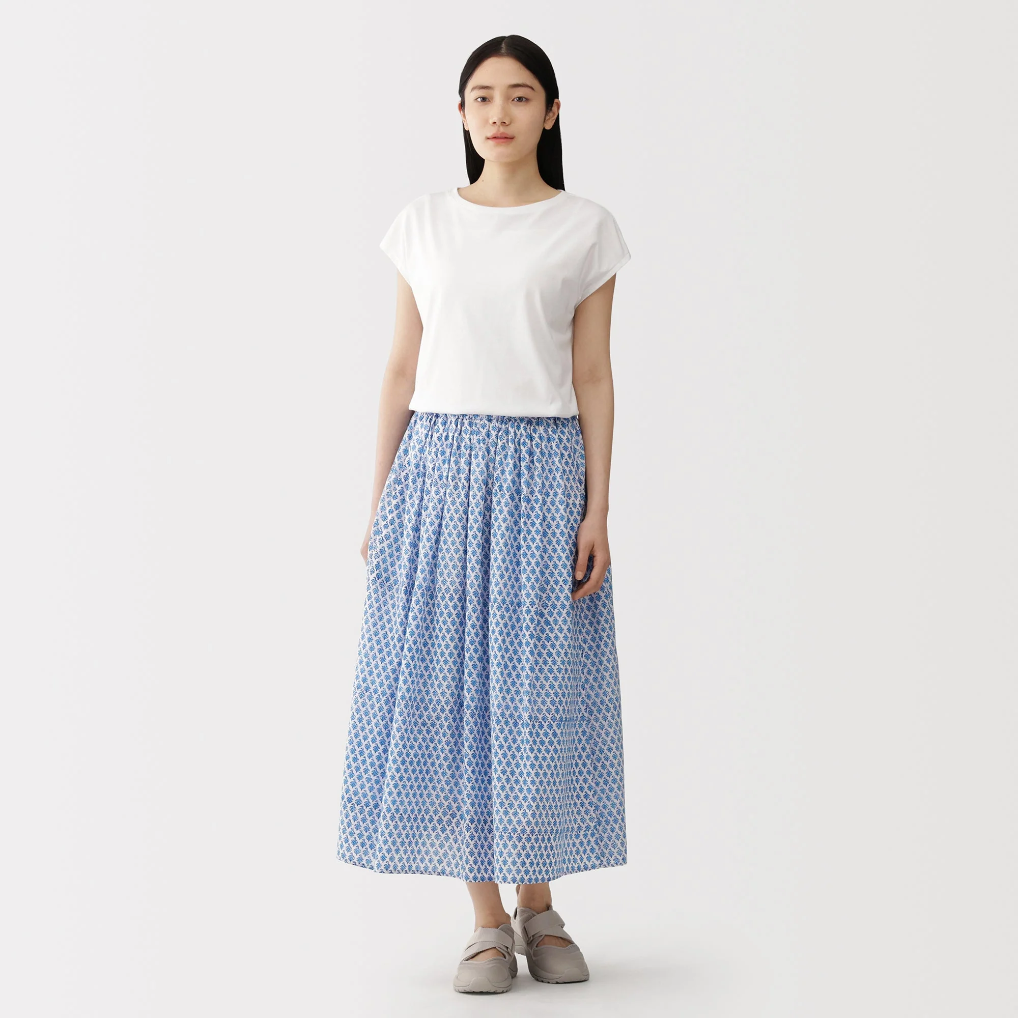 Block Print Gathered Skirt