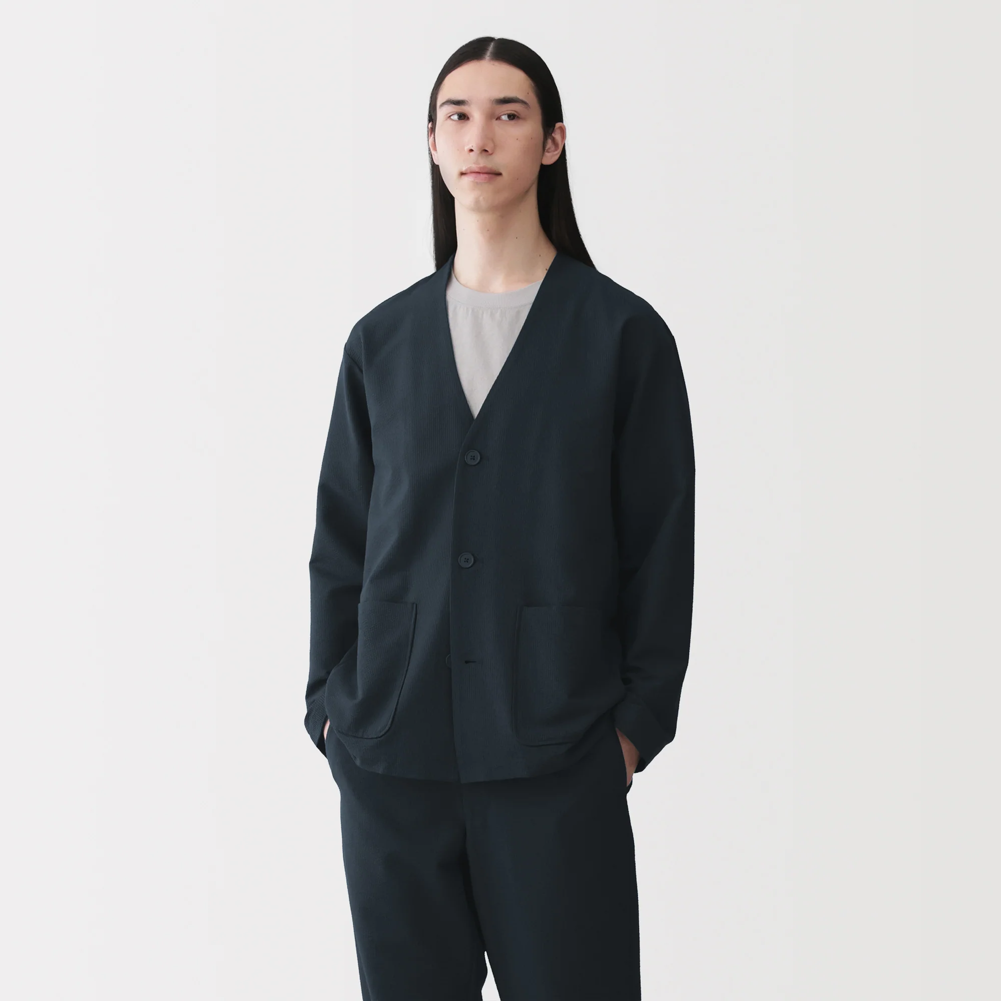 Breathable Seersucker Cardigan - Image 19