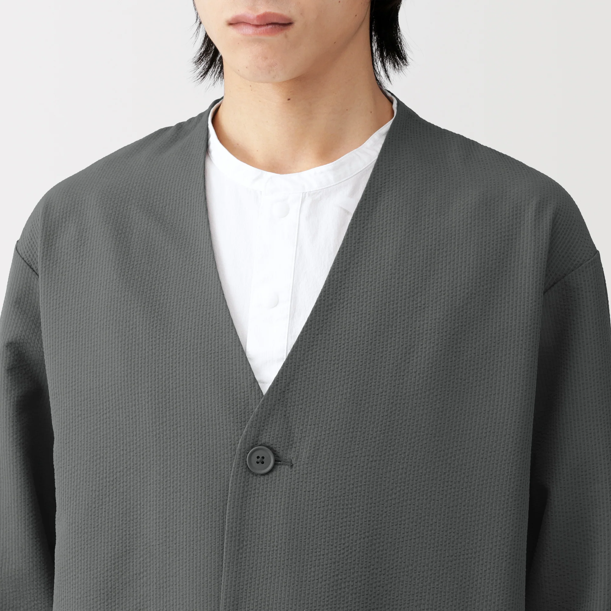 Breathable Seersucker Cardigan - Image 7
