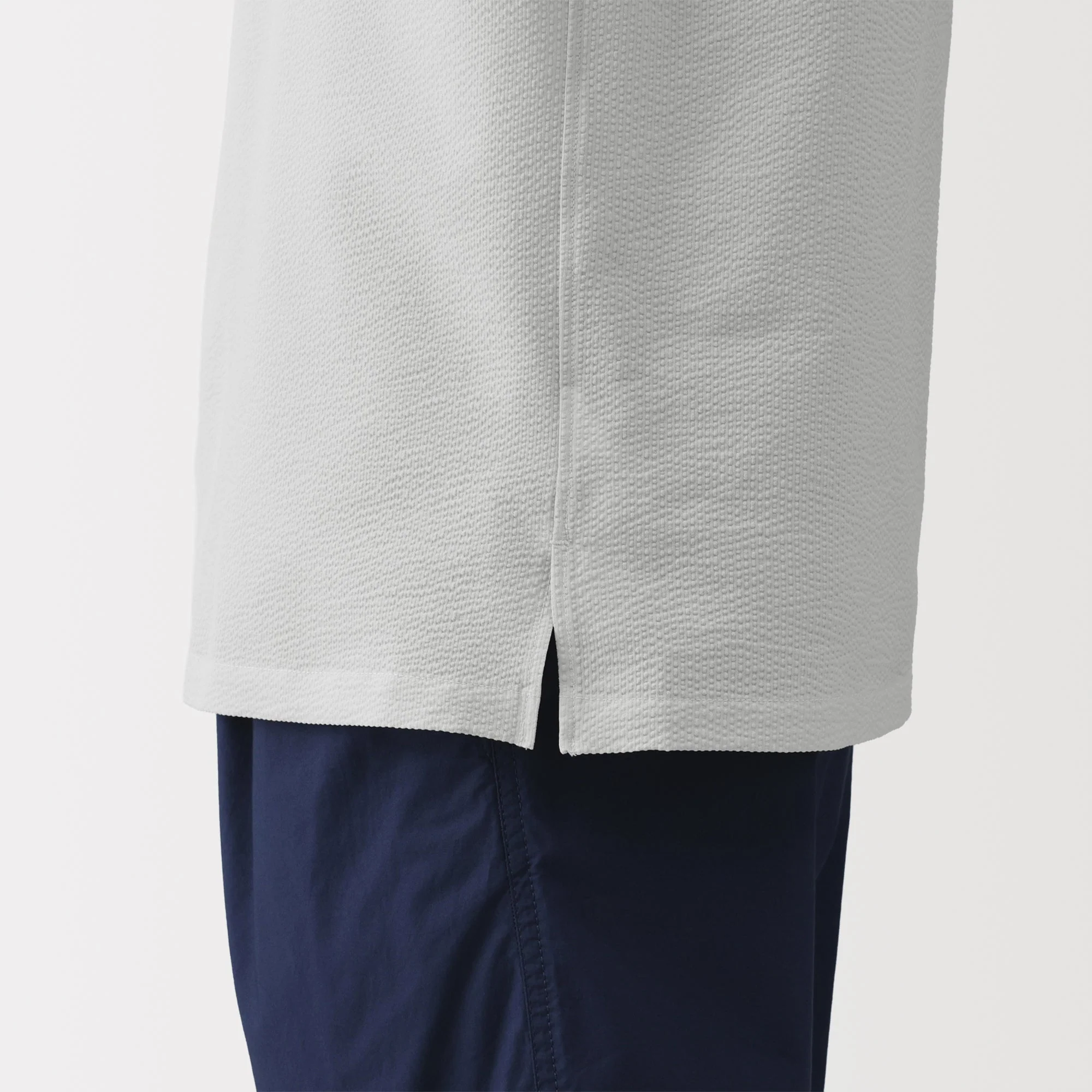 Breathable Seersucker Open Collar Shirt - Image 24