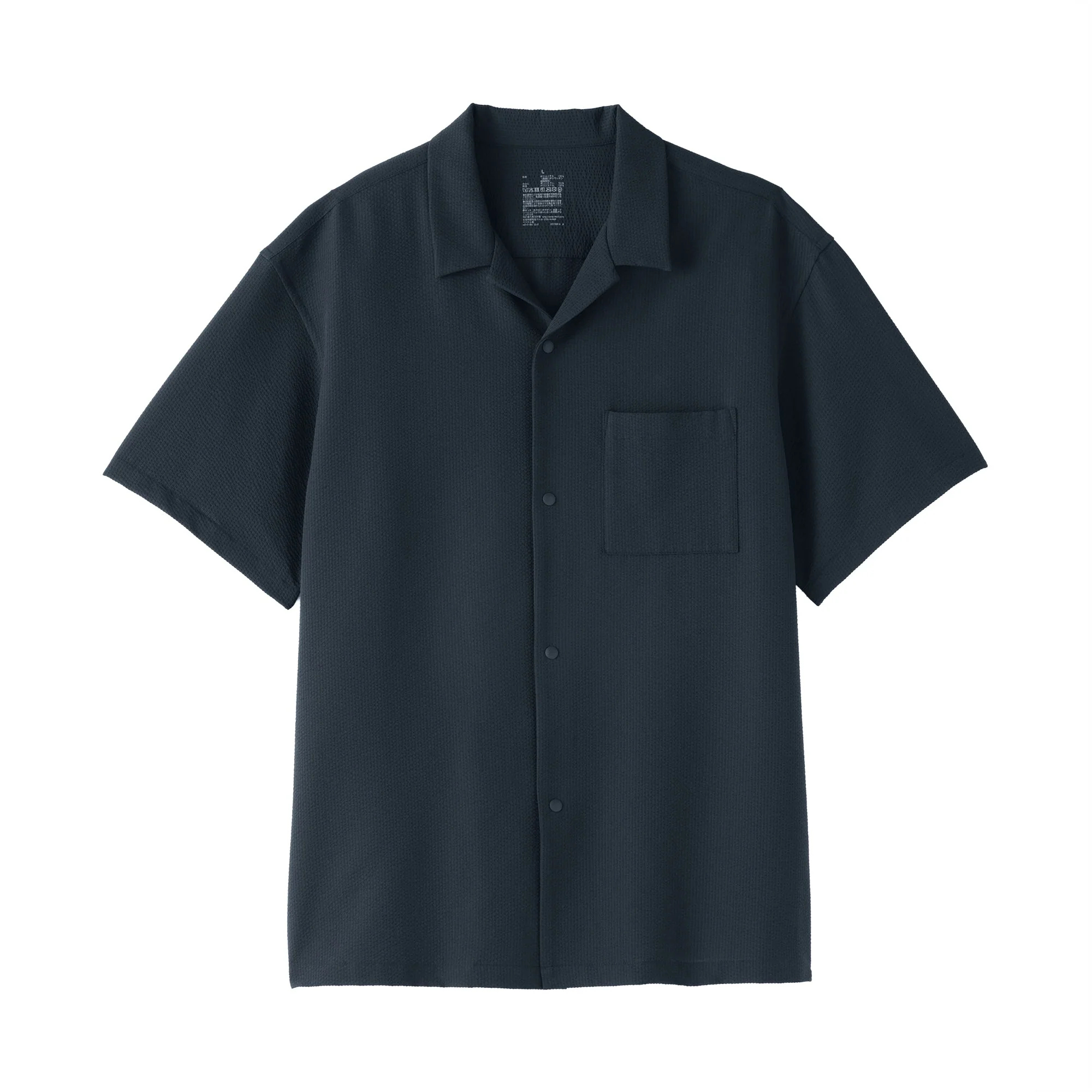 Breathable Seersucker Open Collar Shirt - Image 26