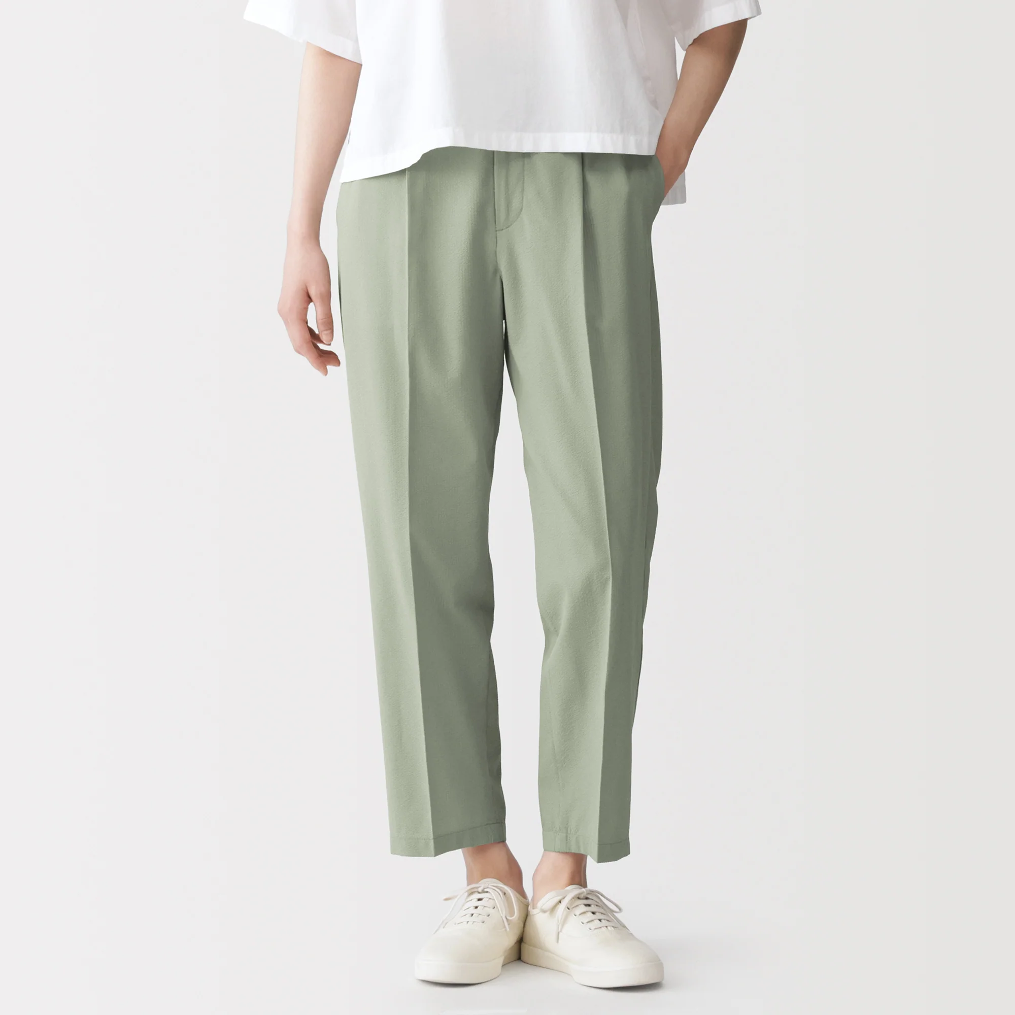 Breathable Seersucker Tapered Pants - Image 3