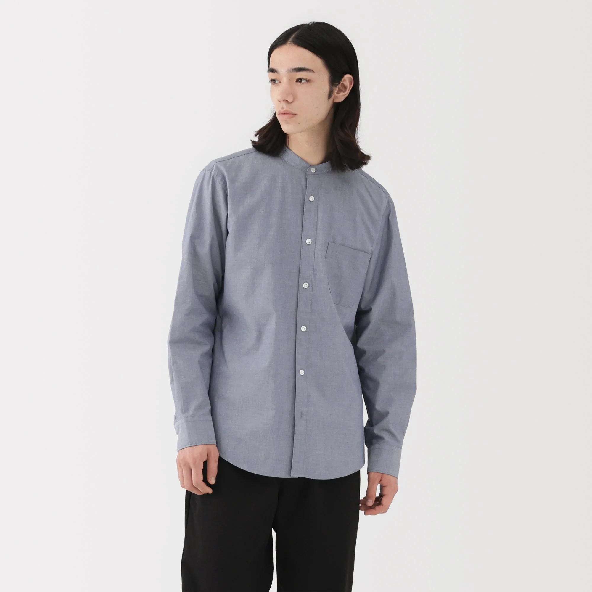 Broadcloth Stand Collar Shirt - Image 12