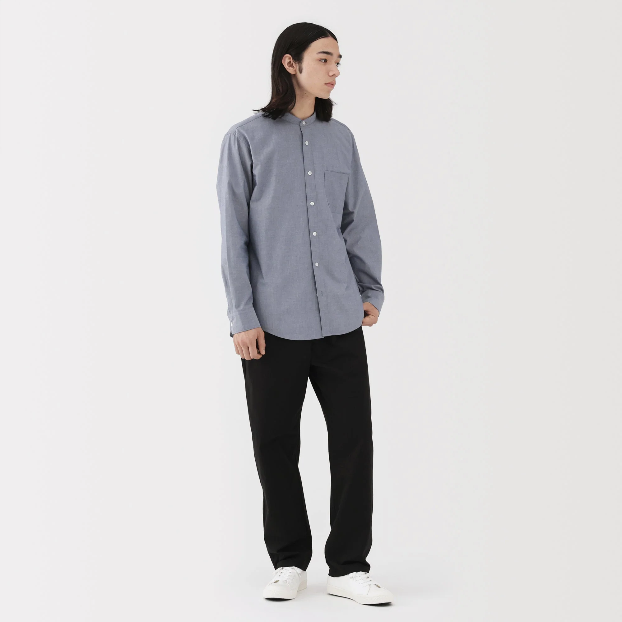 Broadcloth Stand Collar Shirt - Image 13