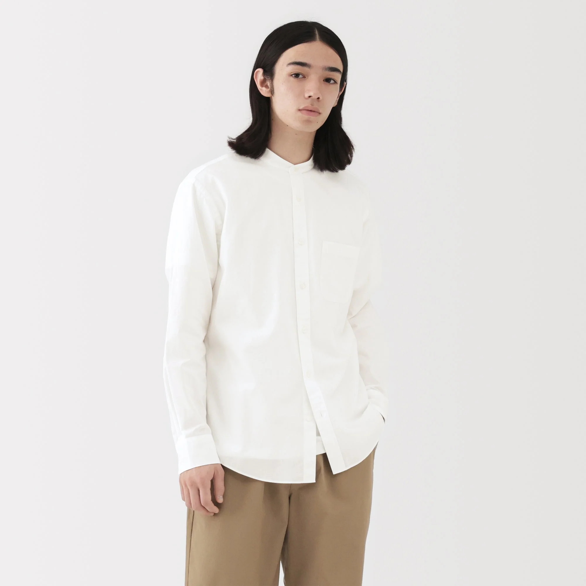 Broadcloth Stand Collar Shirt - Image 3