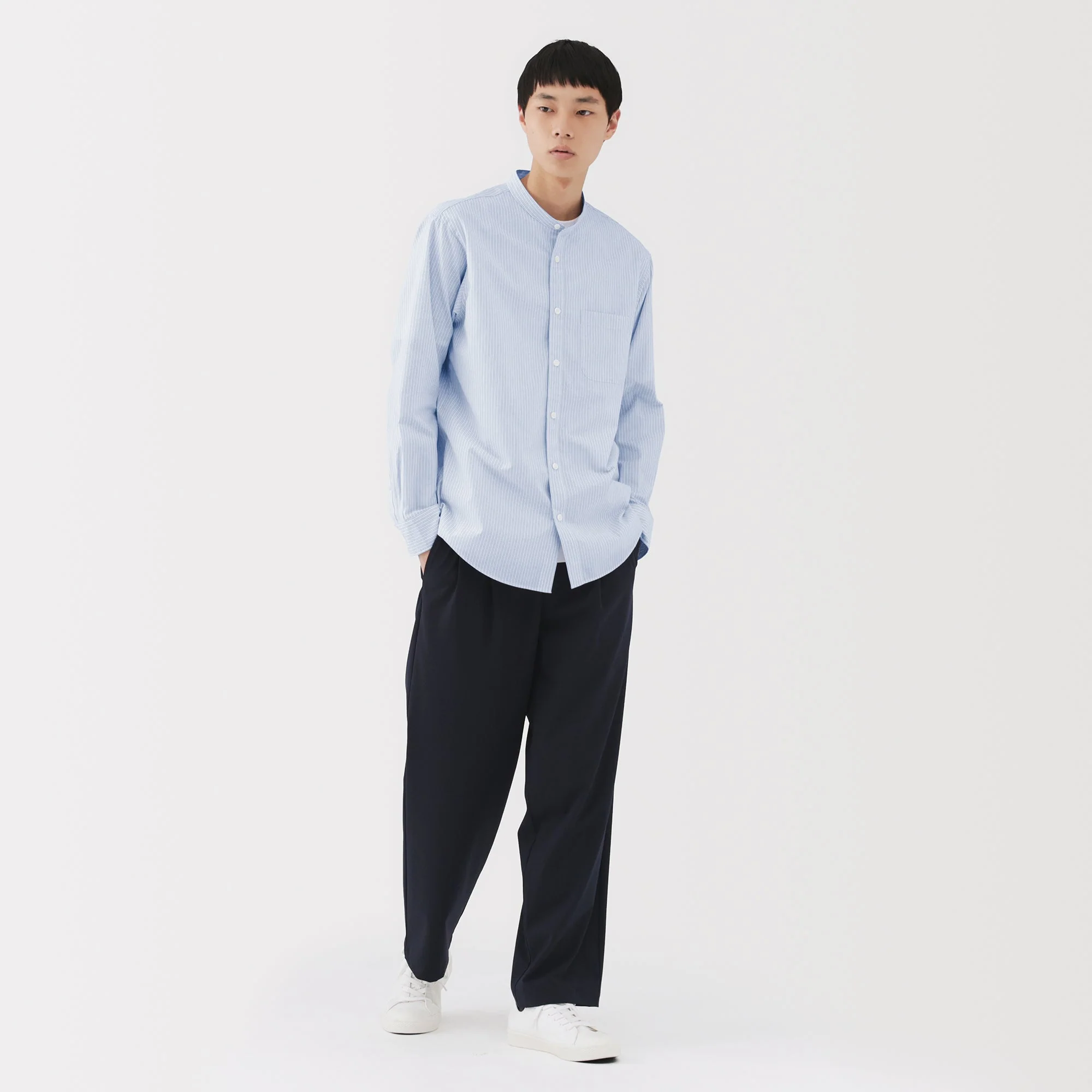 Broadcloth Stand Collar Shirt - Image 31