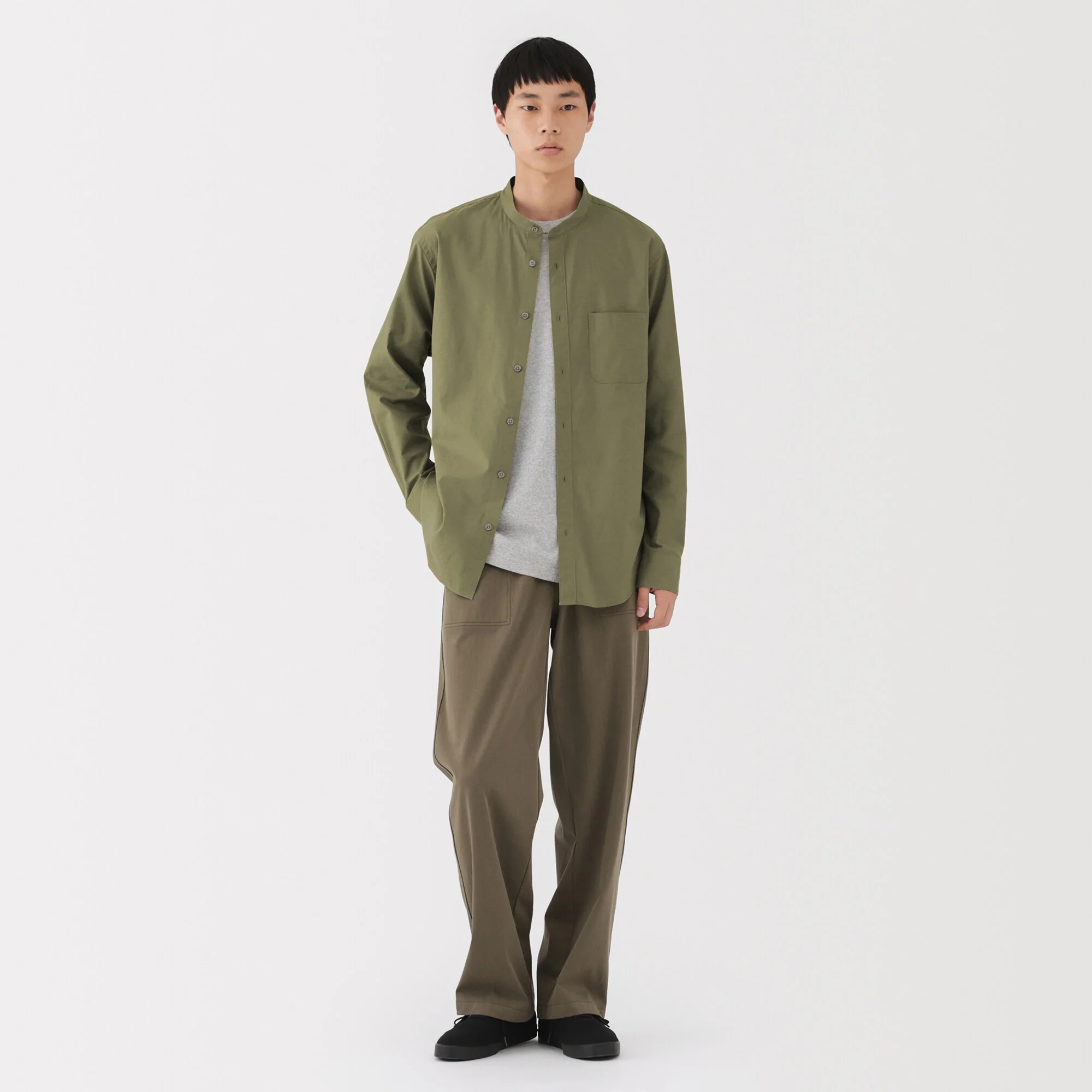 Broadcloth Stand Collar Shirt - Image 40