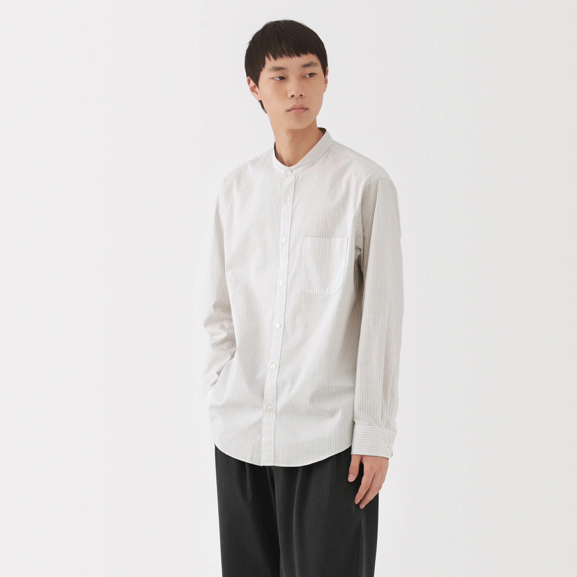 Broadcloth Stand Collar Shirt - Image 48
