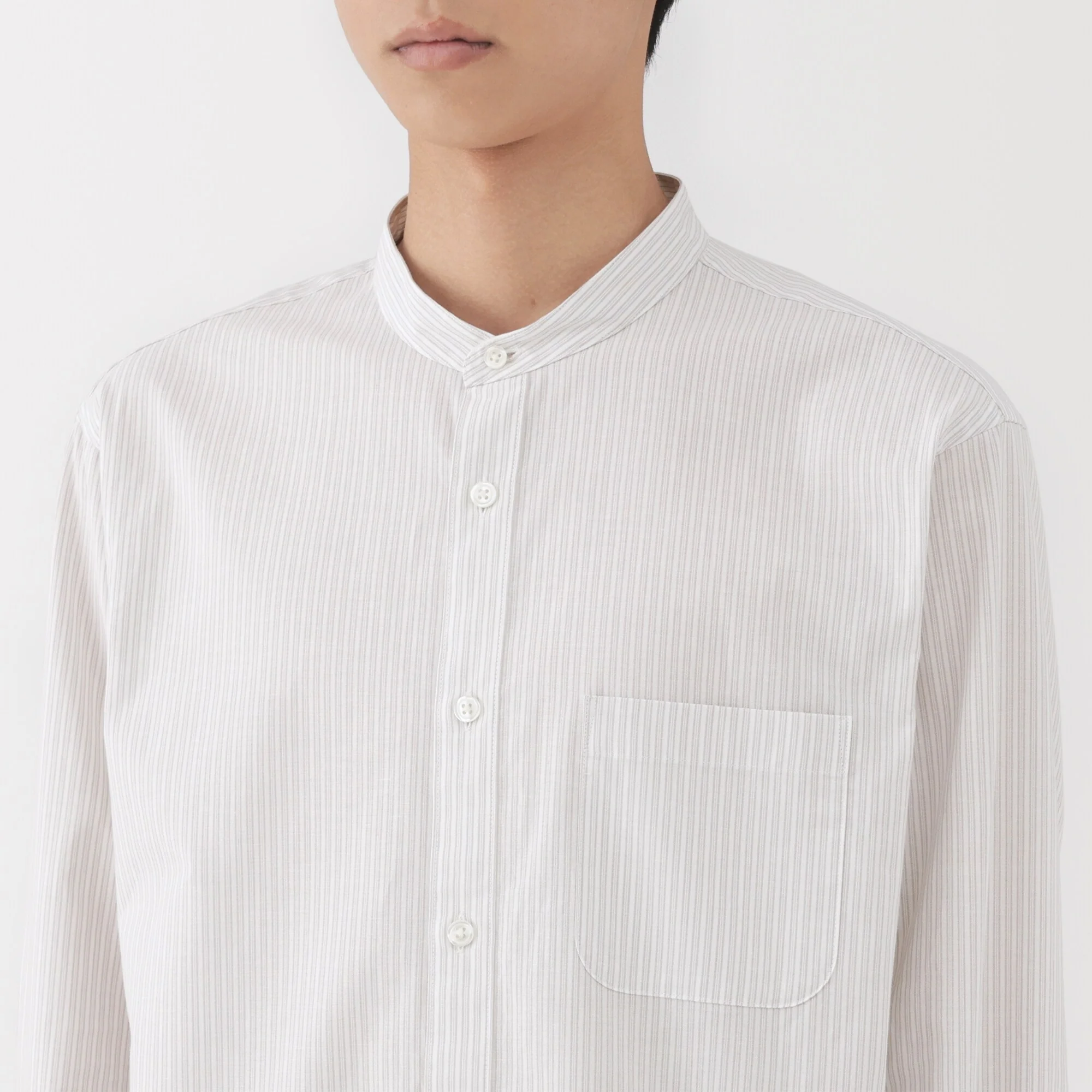 Broadcloth Stand Collar Shirt - Image 52