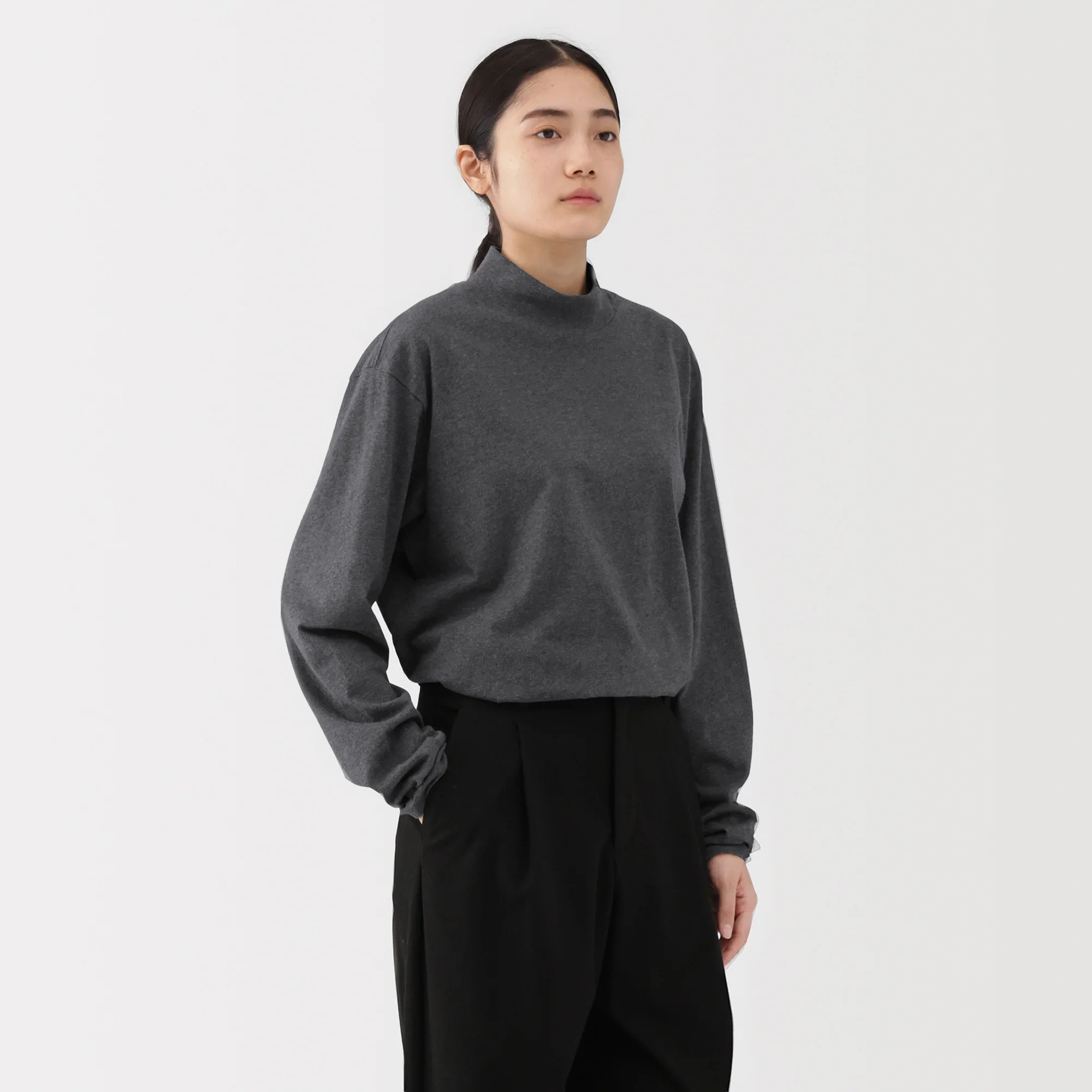 Brushed High Neck T-Shirt - Image 28