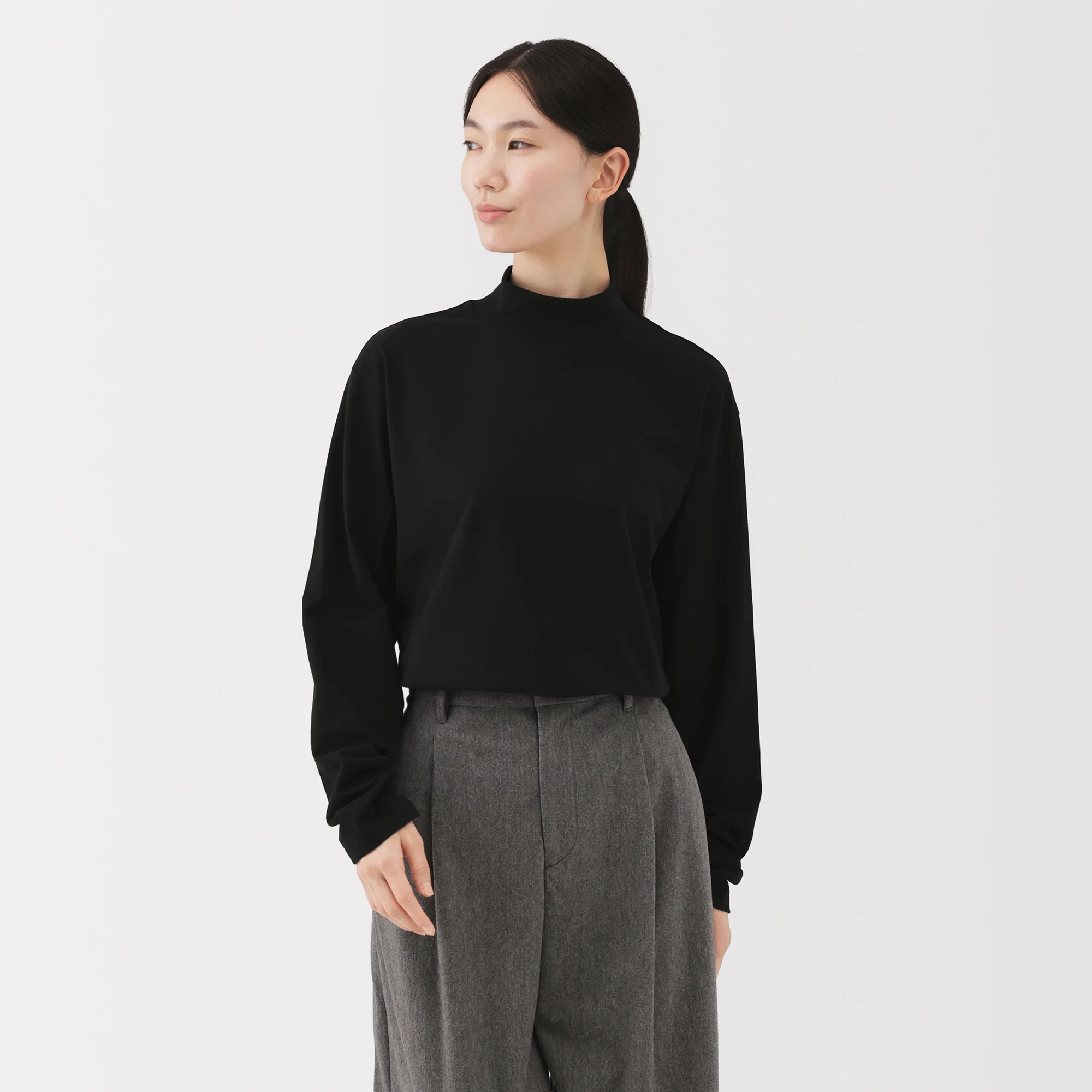 Brushed High Neck T-Shirt - Image 36