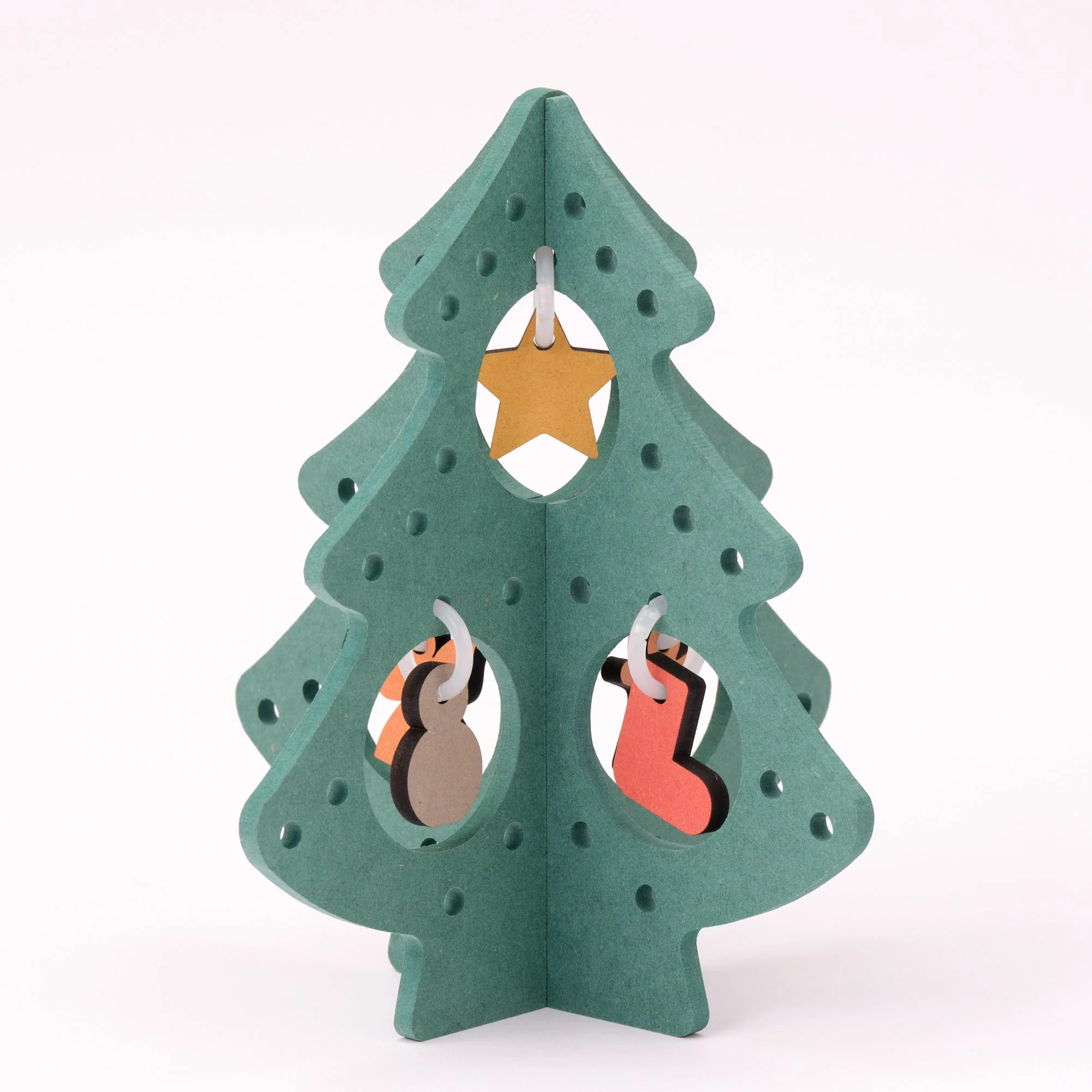 Color MDF Christmas Tree - Green - Small - Image 2