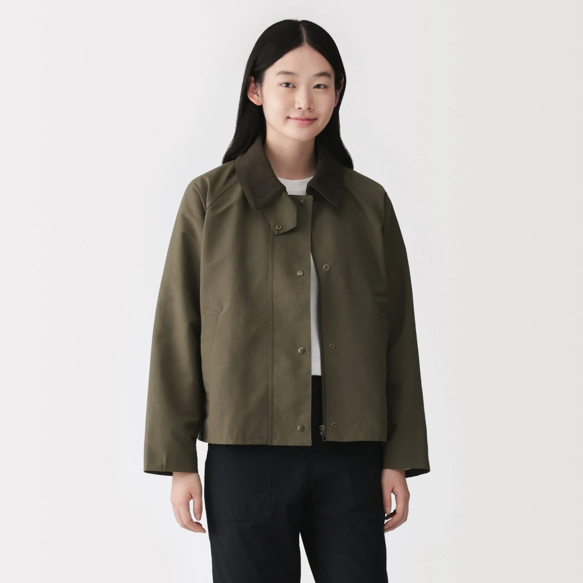 Corduroy Collar Short Blouson - Image 21