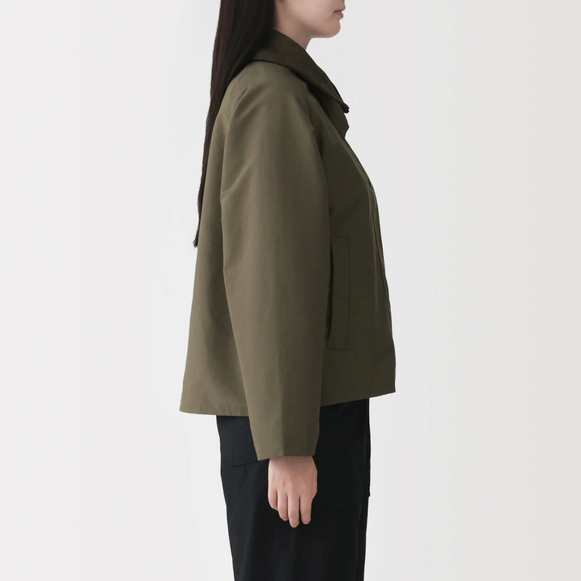 Corduroy Collar Short Blouson - Image 5