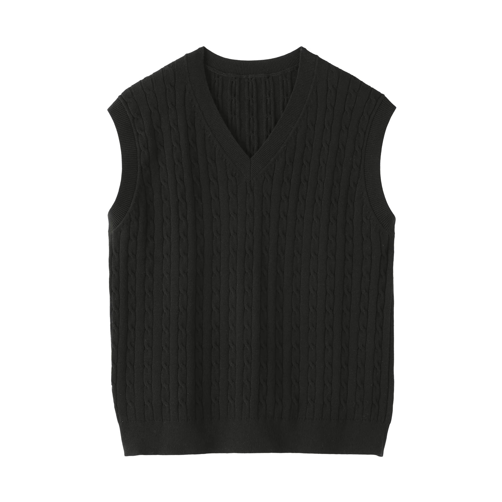 Cotton Blend Cable Vest - Image 2