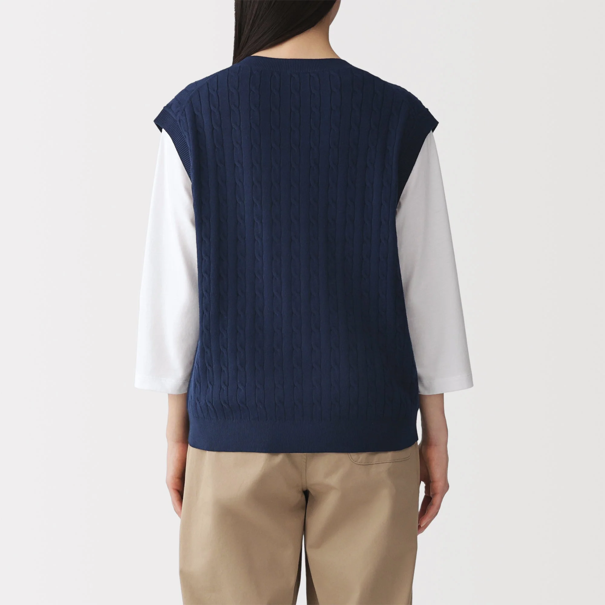 Cotton Blend Cable Vest - Image 6