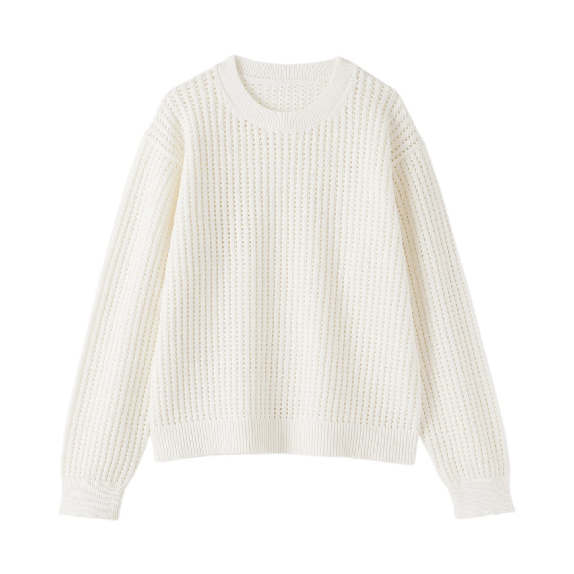 Cotton Blend Mesh Sweater - Image 18