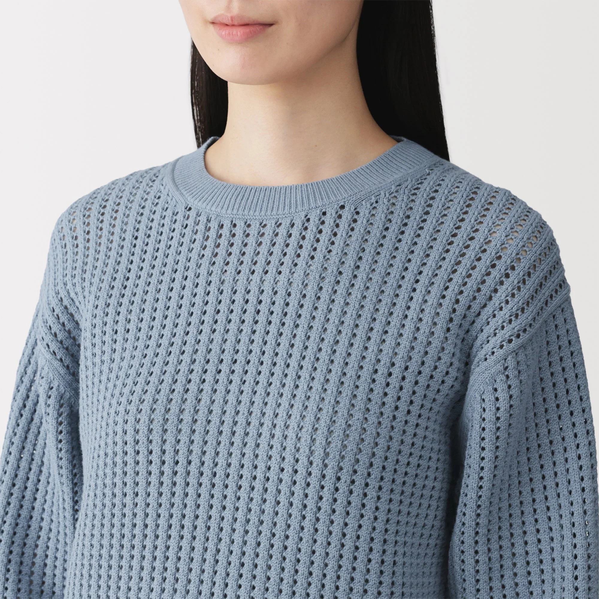 Cotton Blend Mesh Sweater - Image 23