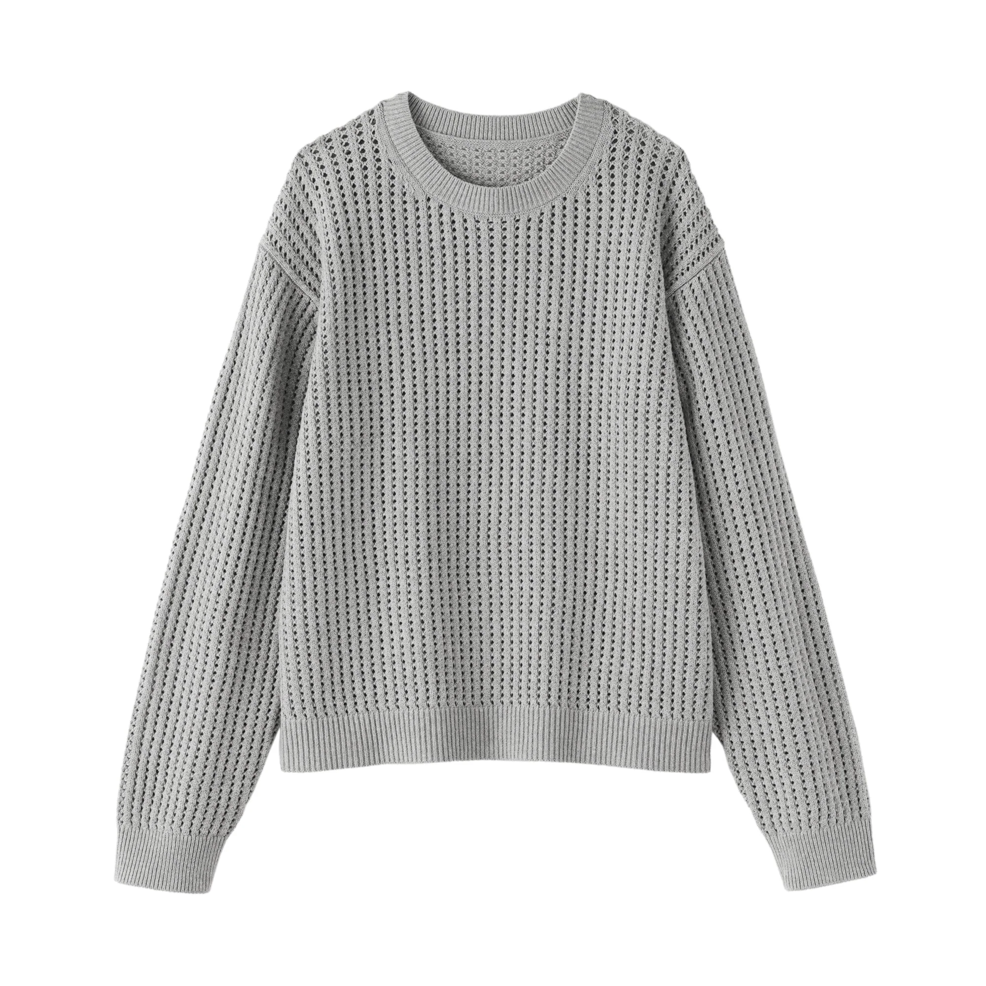 Cotton Blend Mesh Sweater - Image 26