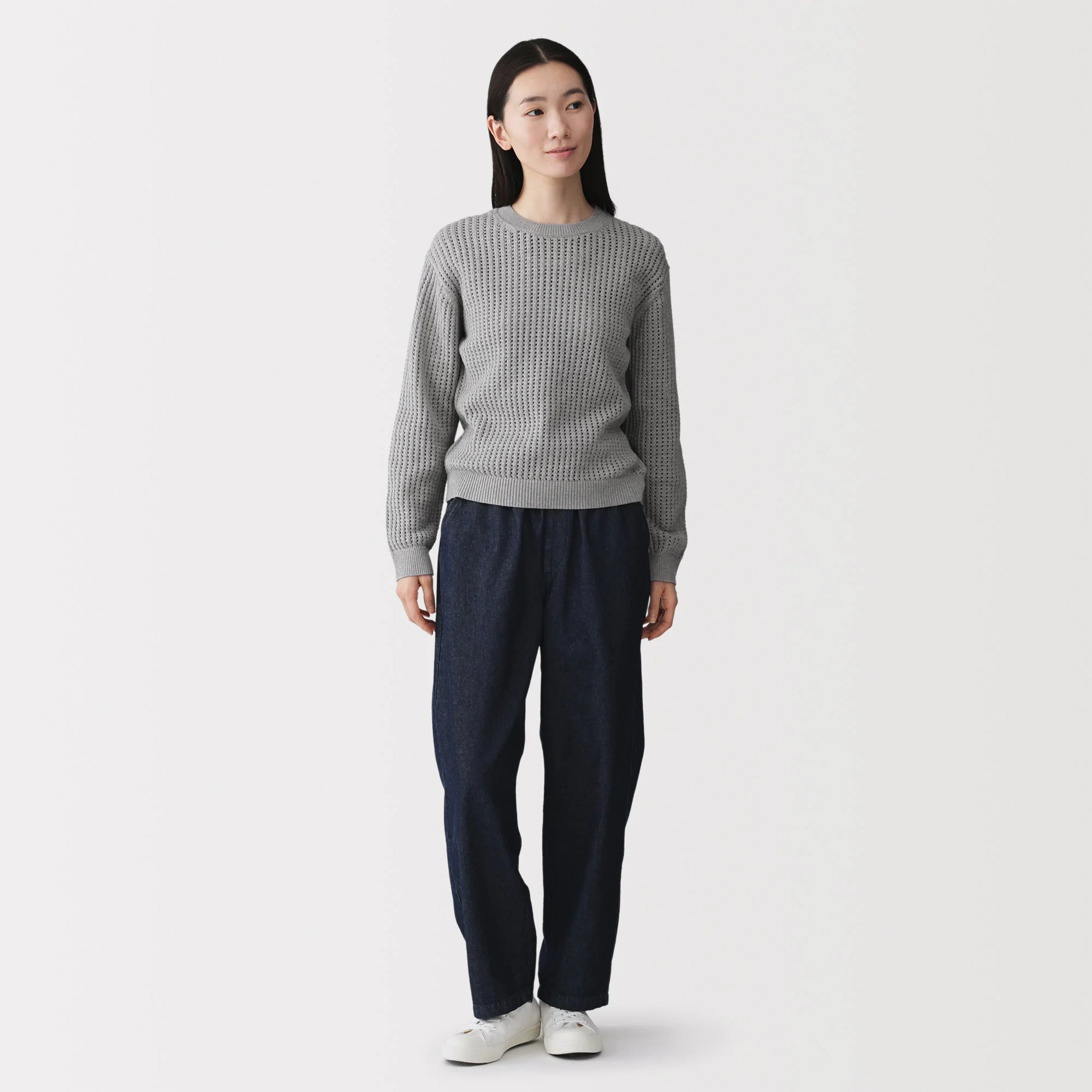 Cotton Blend Mesh Sweater - Image 28