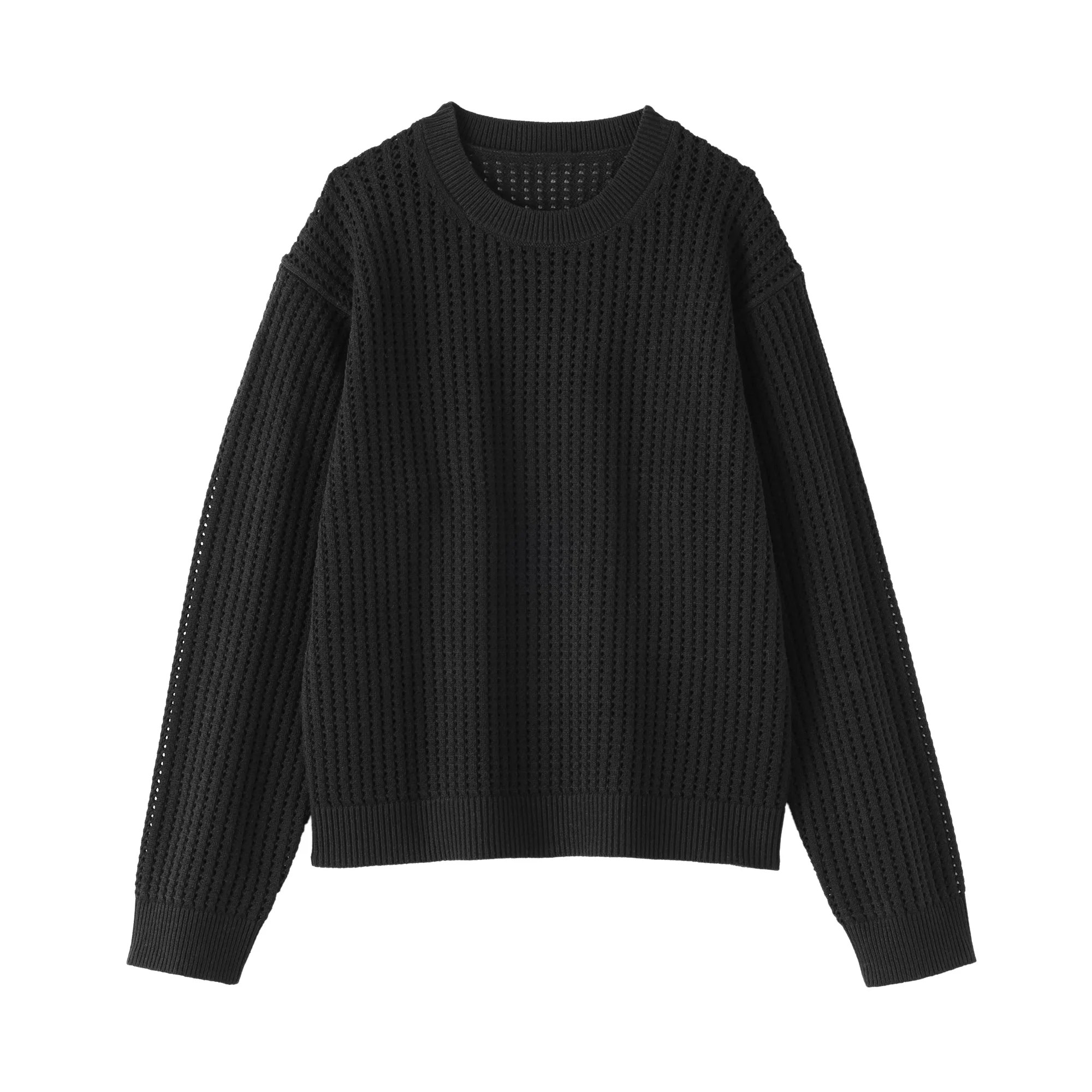 Cotton Blend Mesh Sweater - Image 34