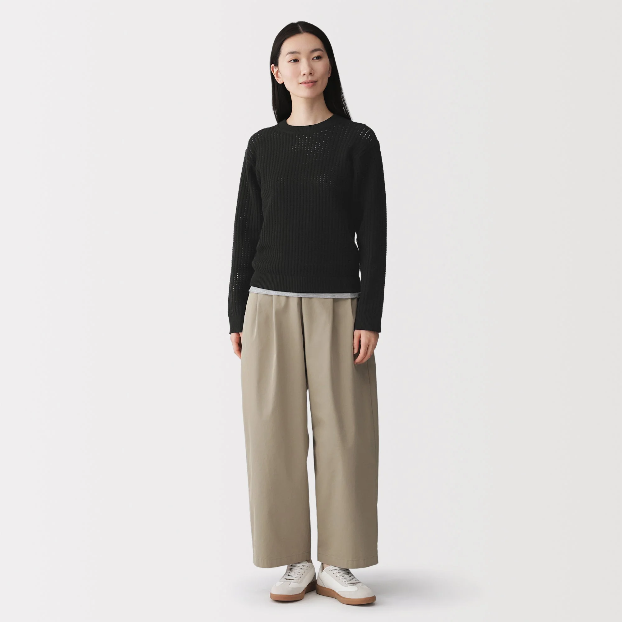 Cotton Blend Mesh Sweater - Image 36